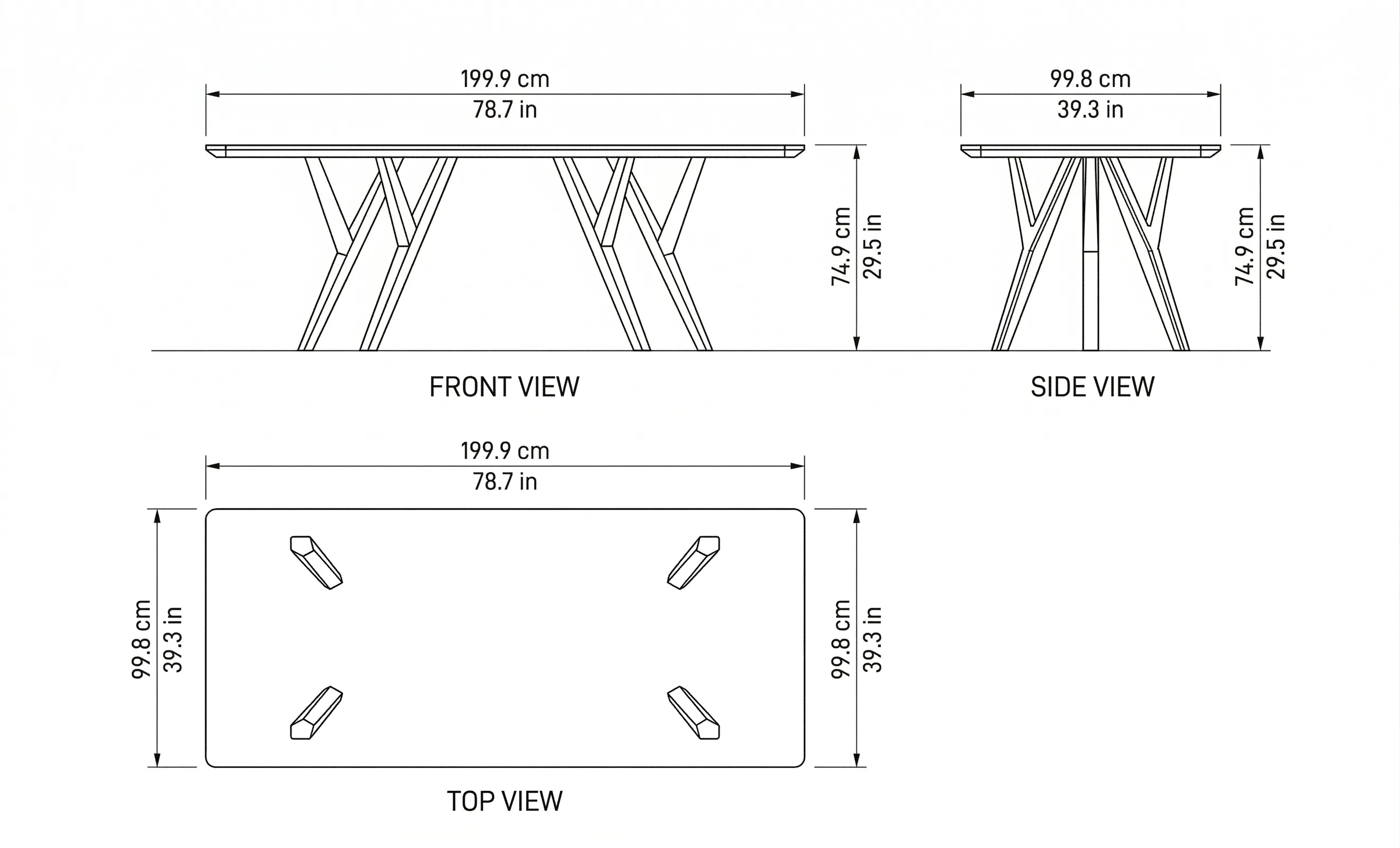 Clay Dining Table dimensions