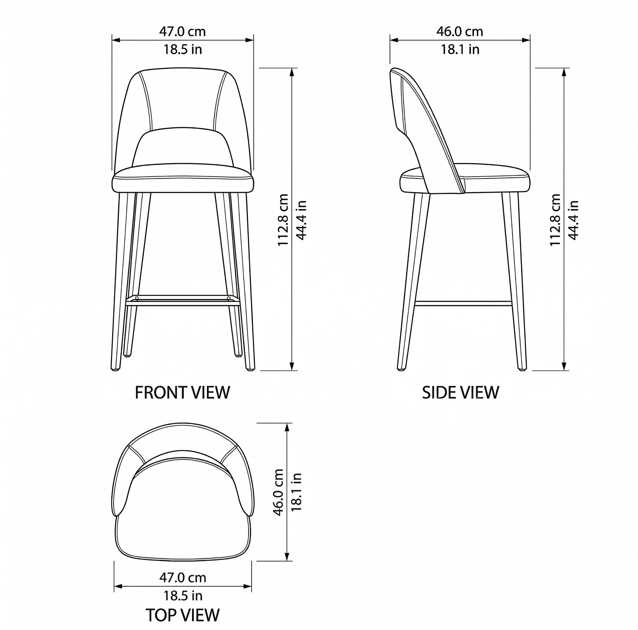 Ege Bar Stool dimensions