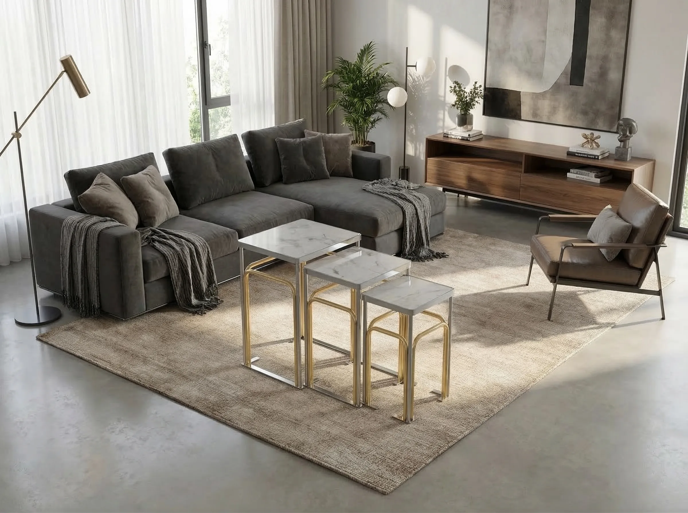 Riverdale Nesting Side Table – side table detail view 5 | Ferozzi