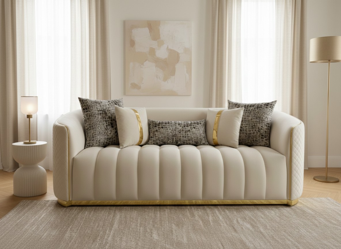 Alaska Sofa in Cream and Black – sofa detail view 3 | Ferozzi