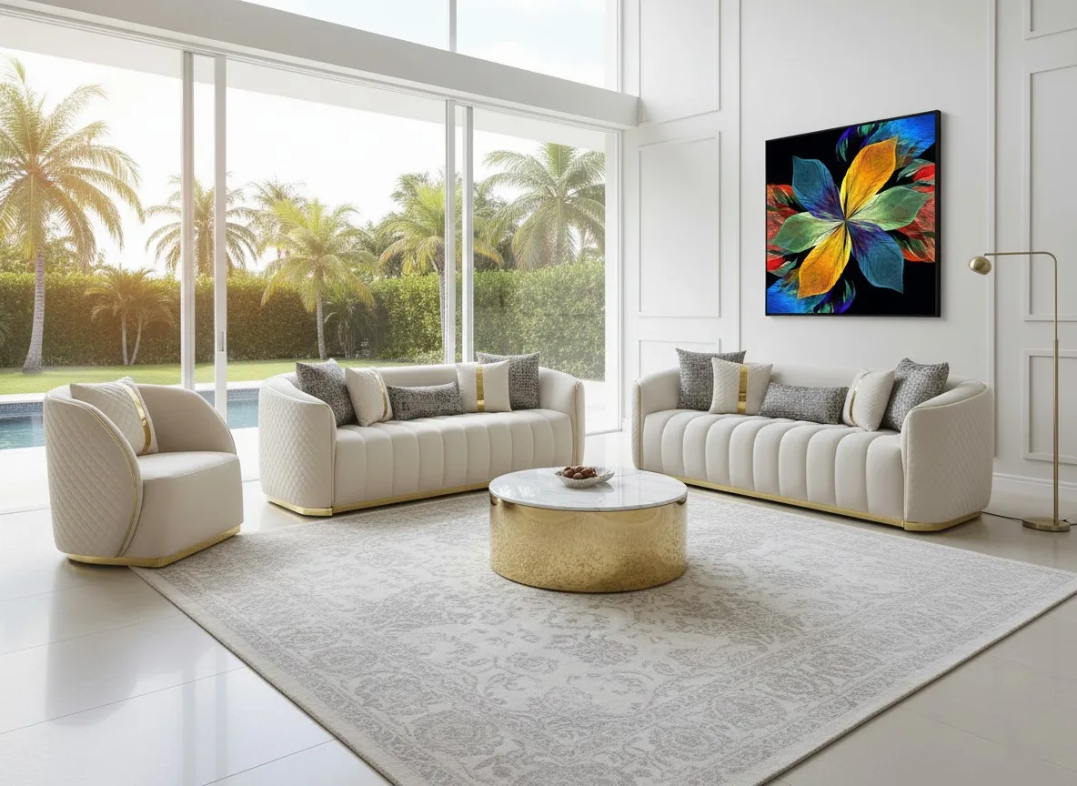 Alaska Sofa in Cream and Black – sofa detail view 9 | Ferozzi