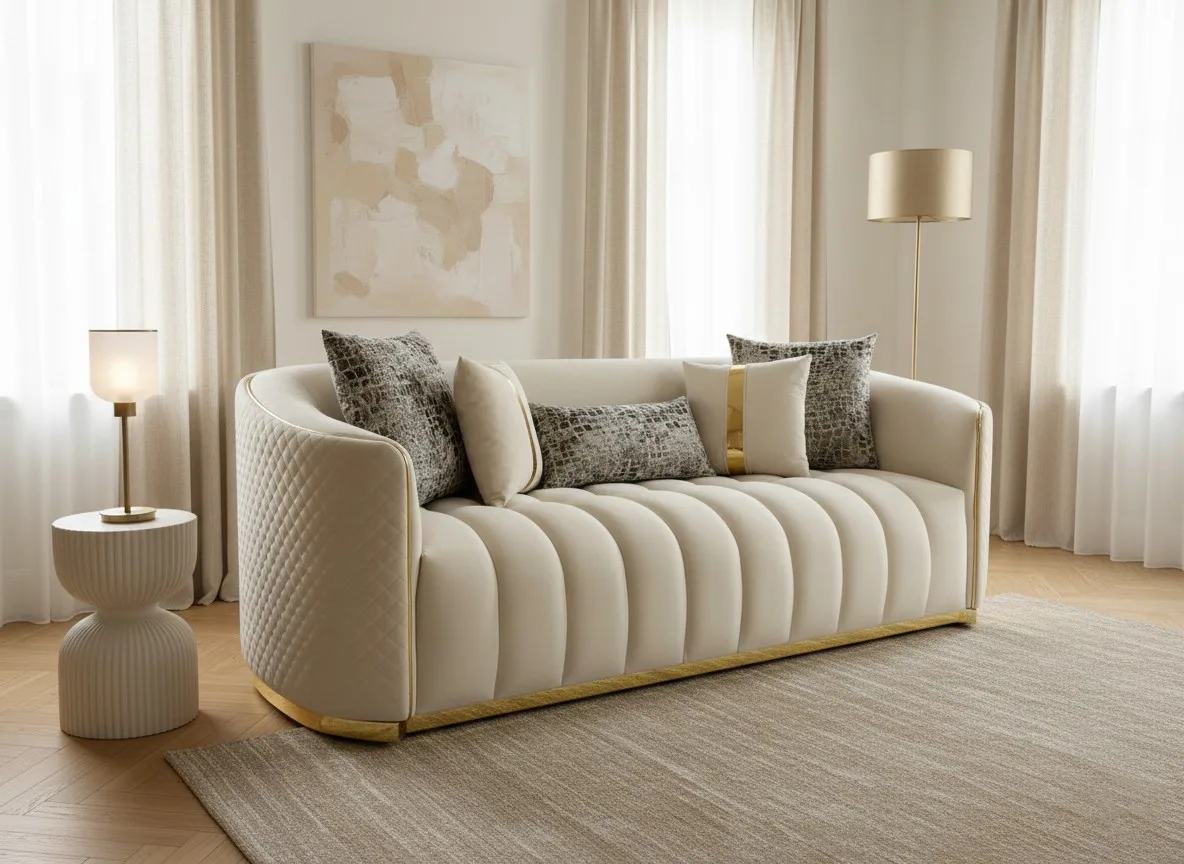 Alaska Sofa in Cream and Black – sofa detail view 5 | Ferozzi