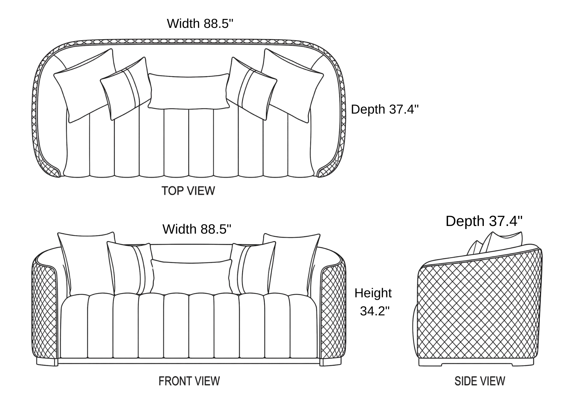 Alaska Sofa dimensions