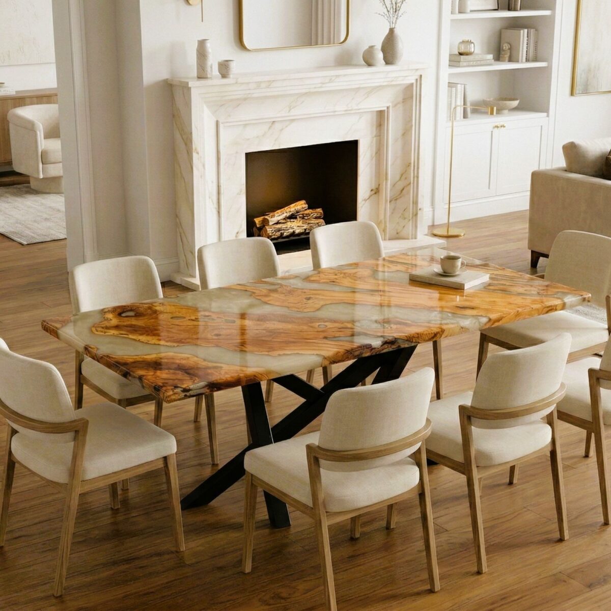 Amber Flow Epoxy Table – epoxy table detail view 6 | Ferozzi