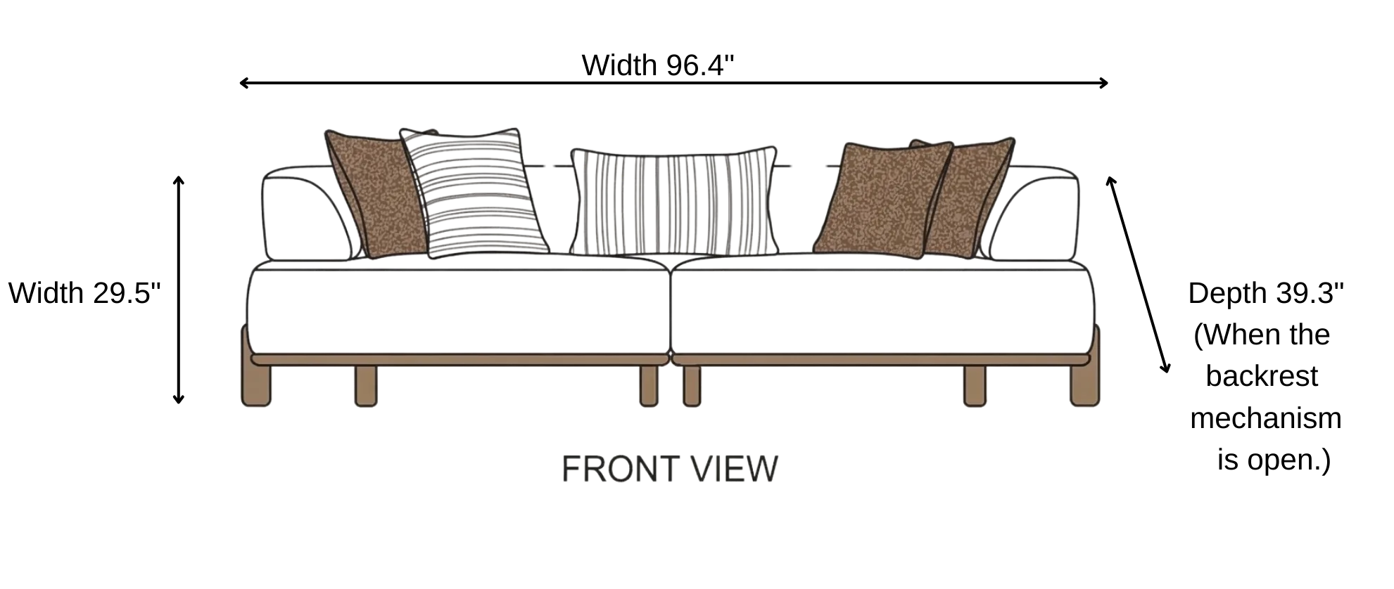 Augusta Pet Friendly Sofa dimensions
