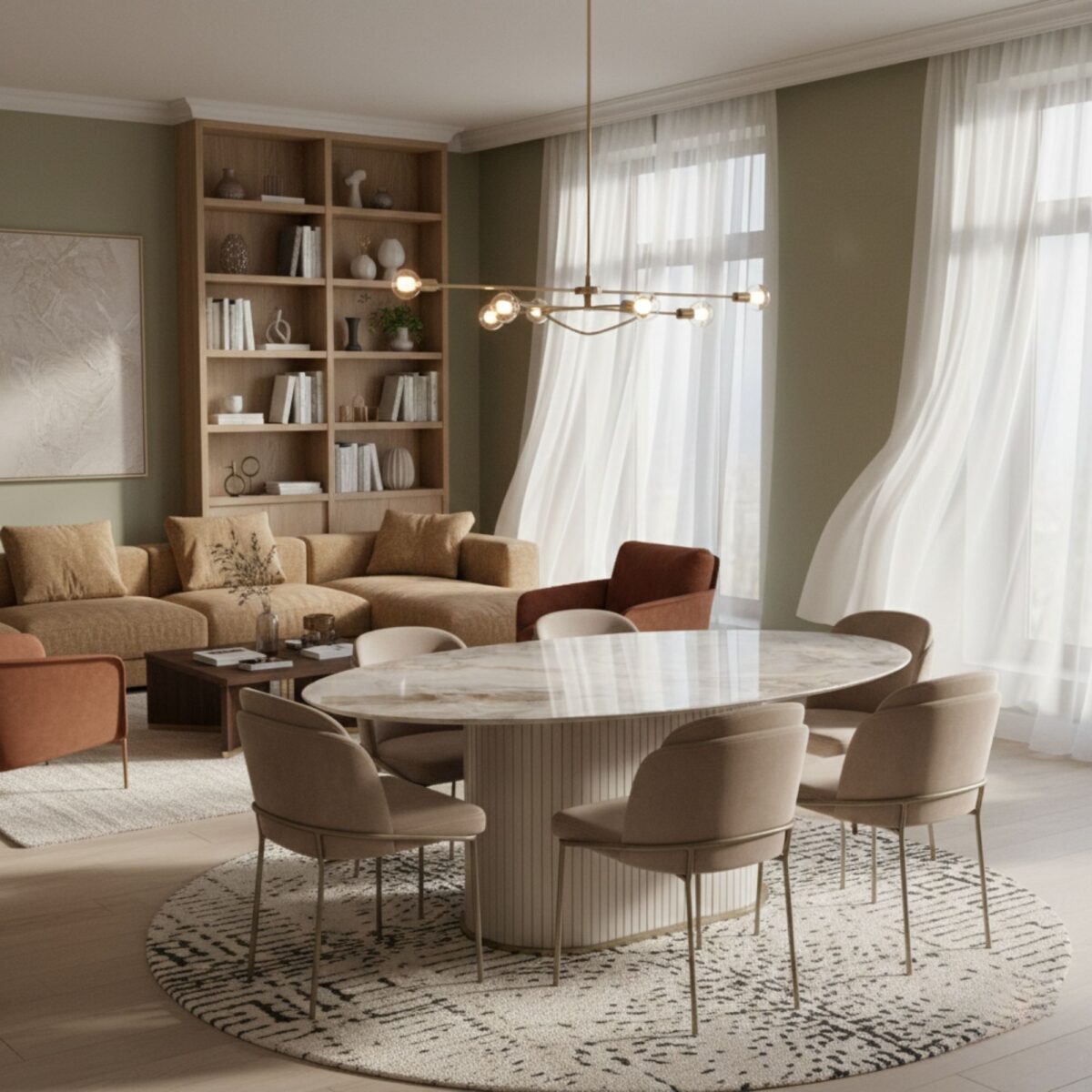 Blush Ellipse Dining Table – dining table detail view 3 | Ferozzi
