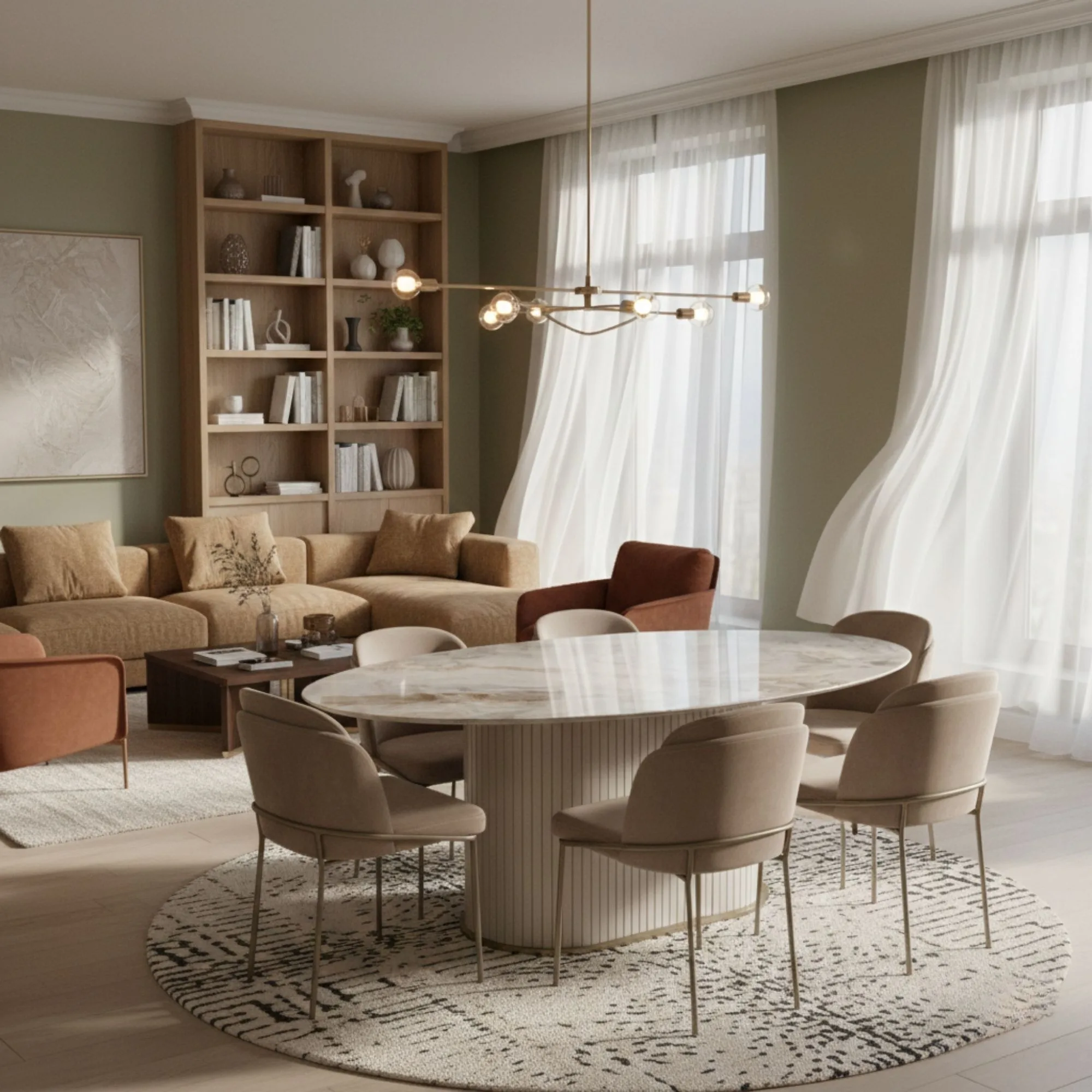 Blush Ellipse Dining Table – dining table detail view 3 | Ferozzi