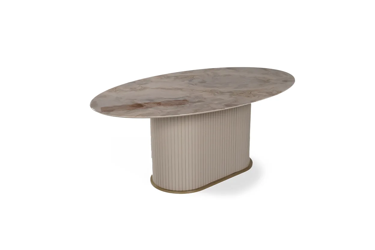 Blush Ellipse Dining Table – dining table detail view 5 | Ferozzi