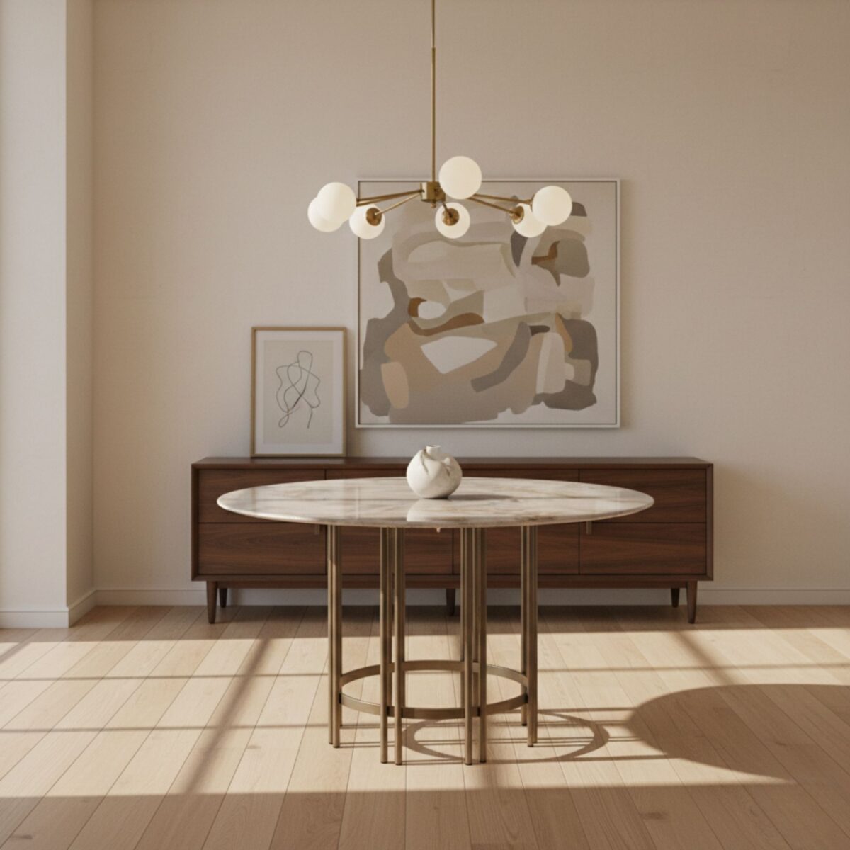 Blush Round Dining Table – dining table detail view 3 | Ferozzi
