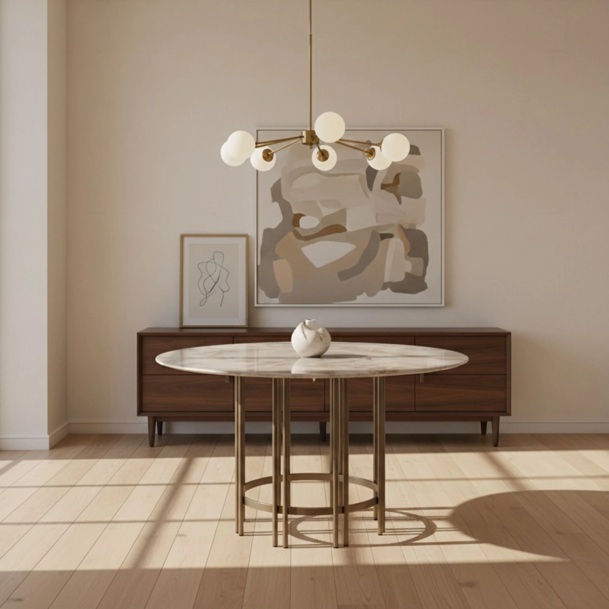 Blush Round Dining Table – dining table detail view 3 | Ferozzi