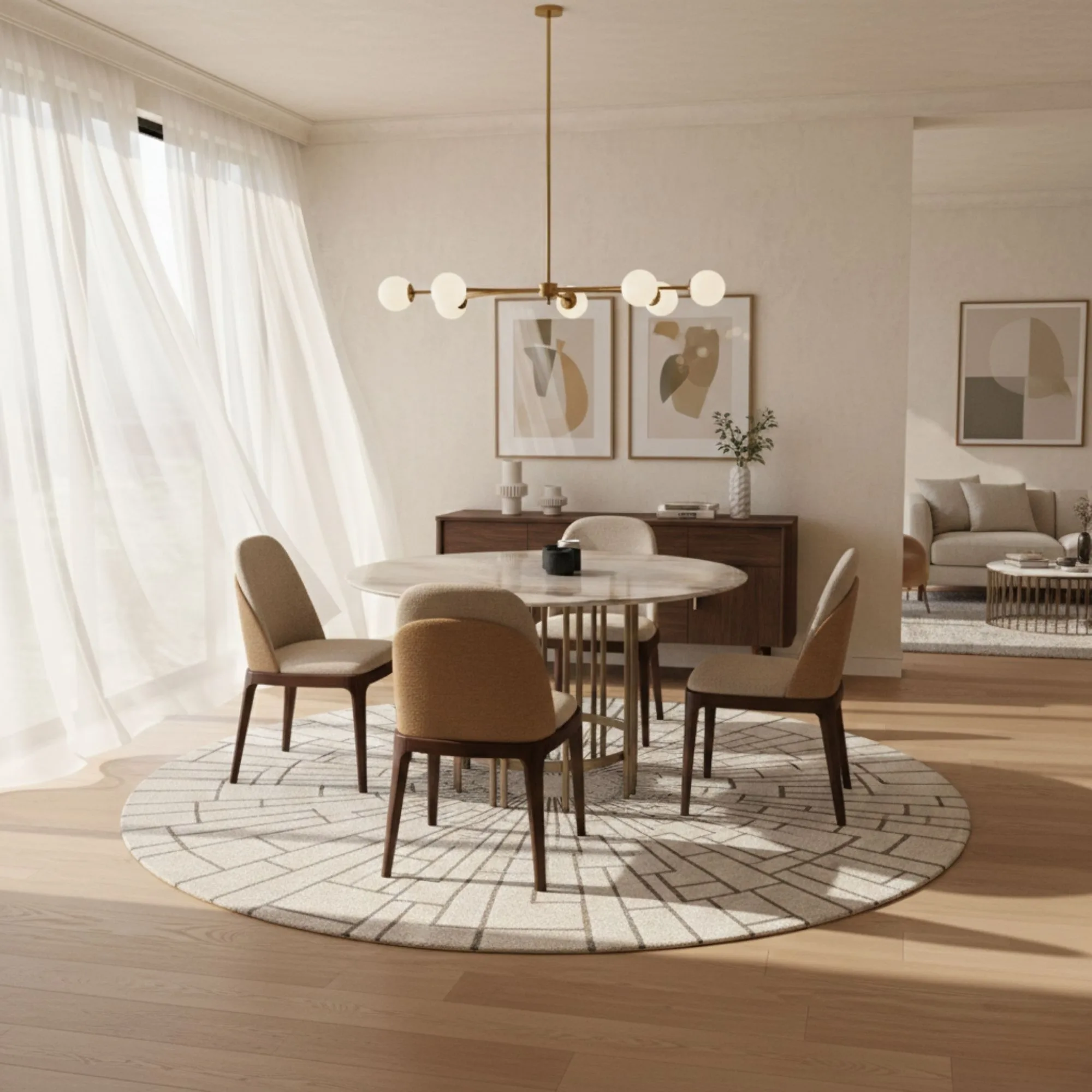 Blush Round Dining Table – dining table detail view 4 | Ferozzi