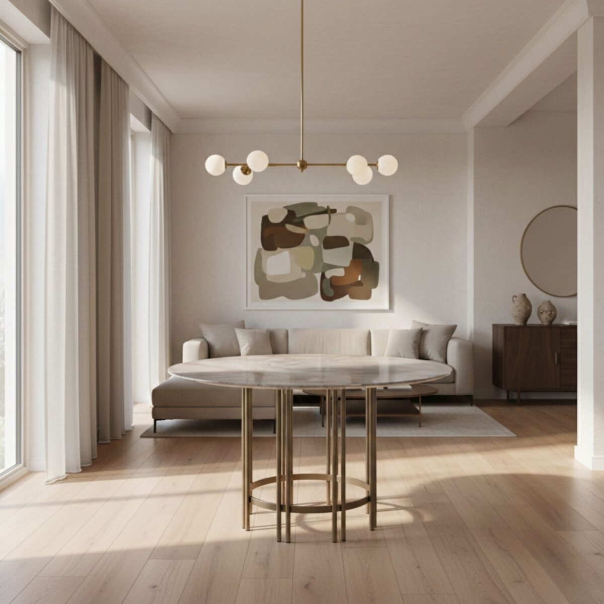 Blush Round Dining Table – dining table detail view 5 | Ferozzi