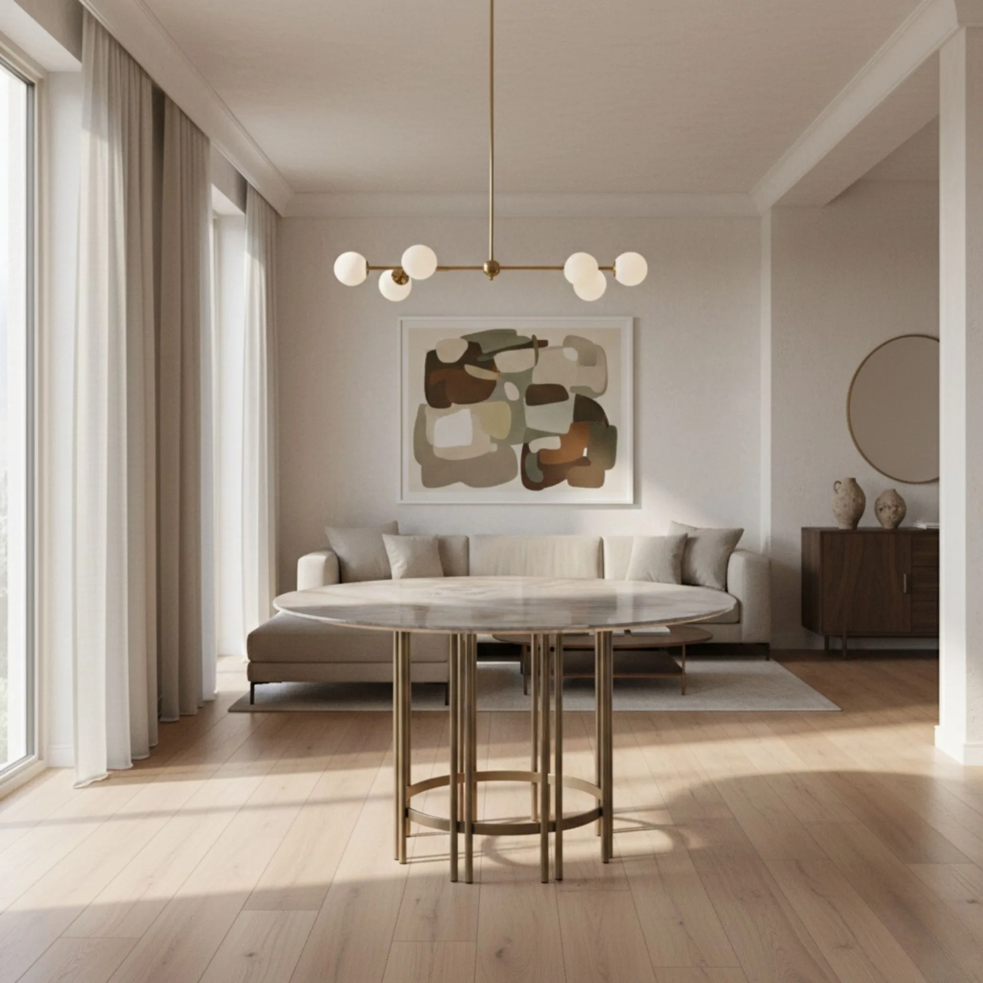 Blush Round Dining Table – dining table detail view 5 | Ferozzi