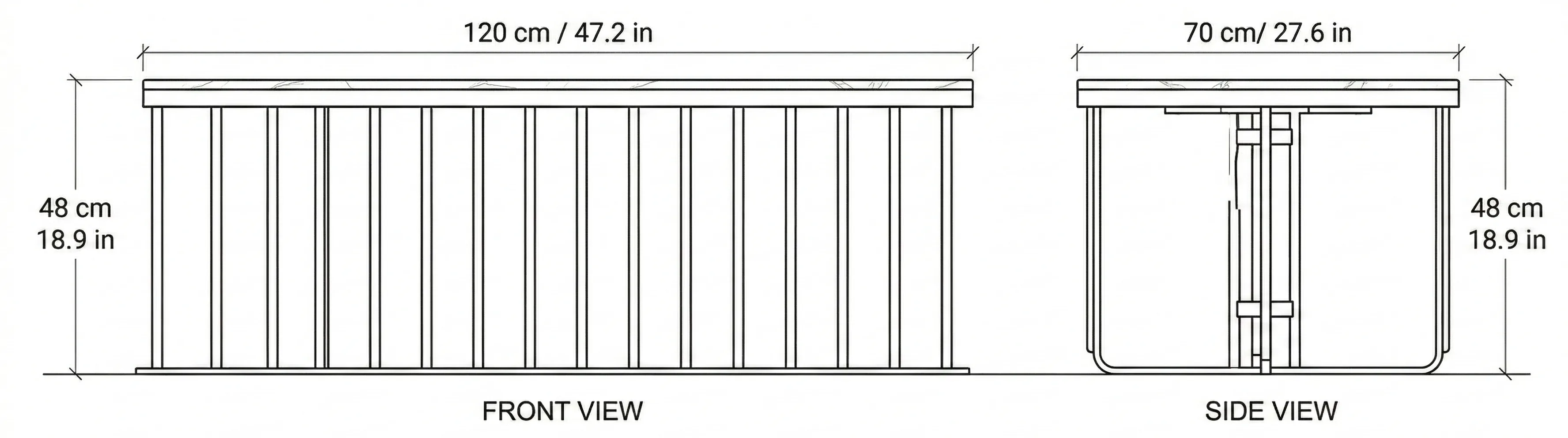 Buford Coffee Table dimensions