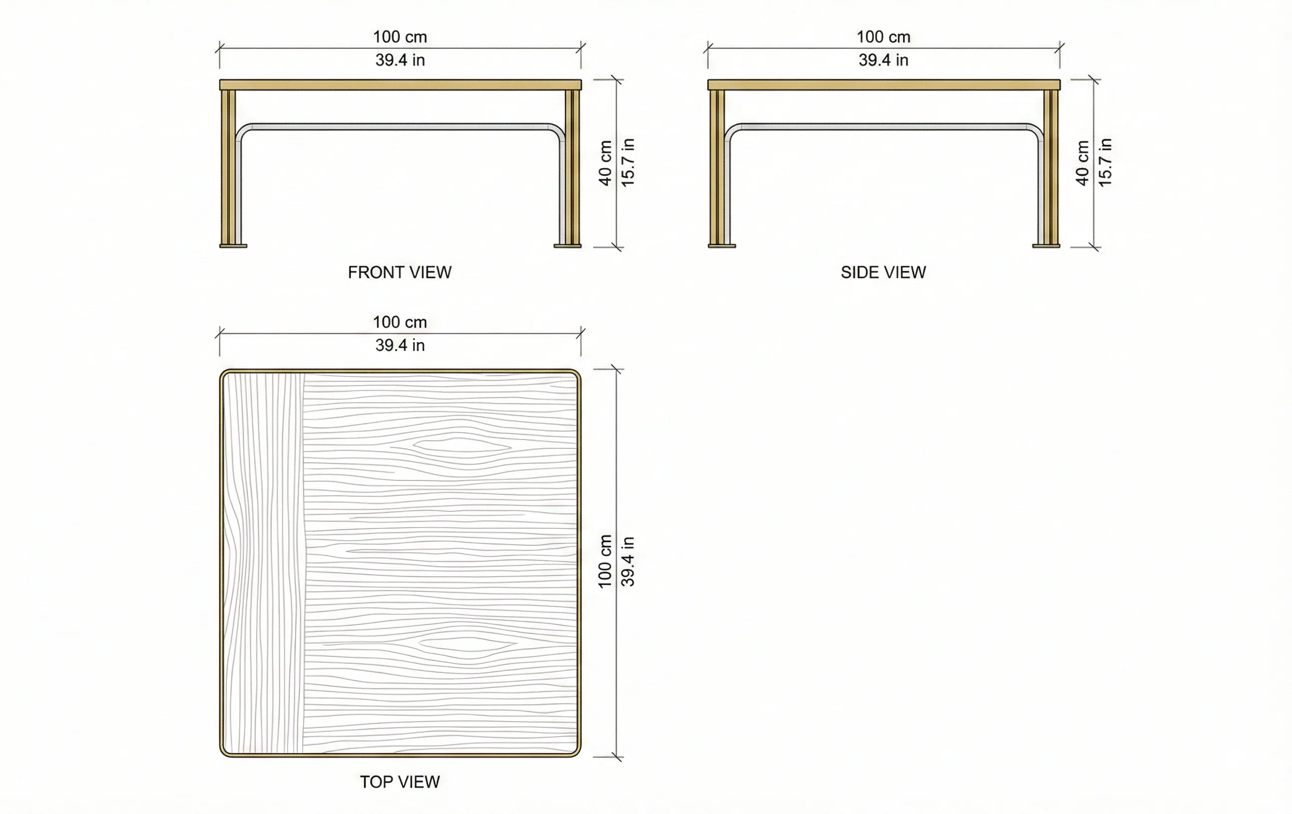 Canton Coffee Table dimensions