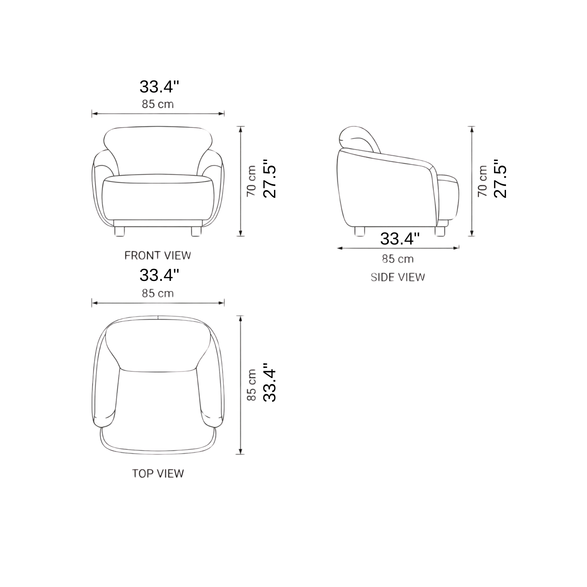 City Modern Sofa dimensions