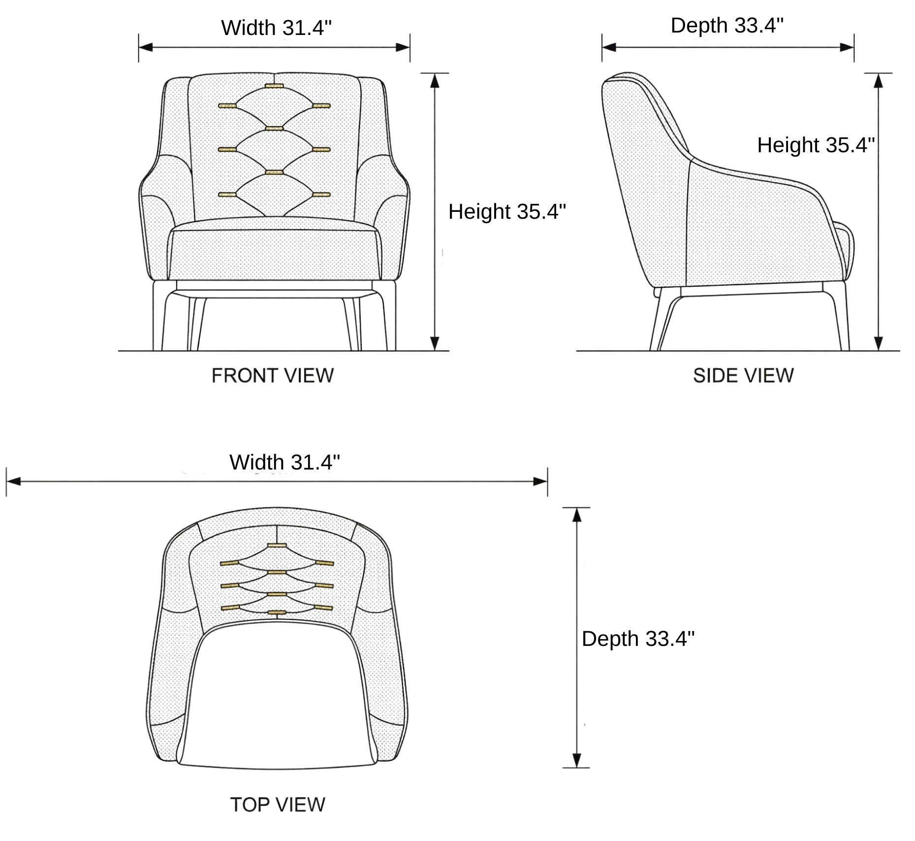 Columbus Sofa dimensions