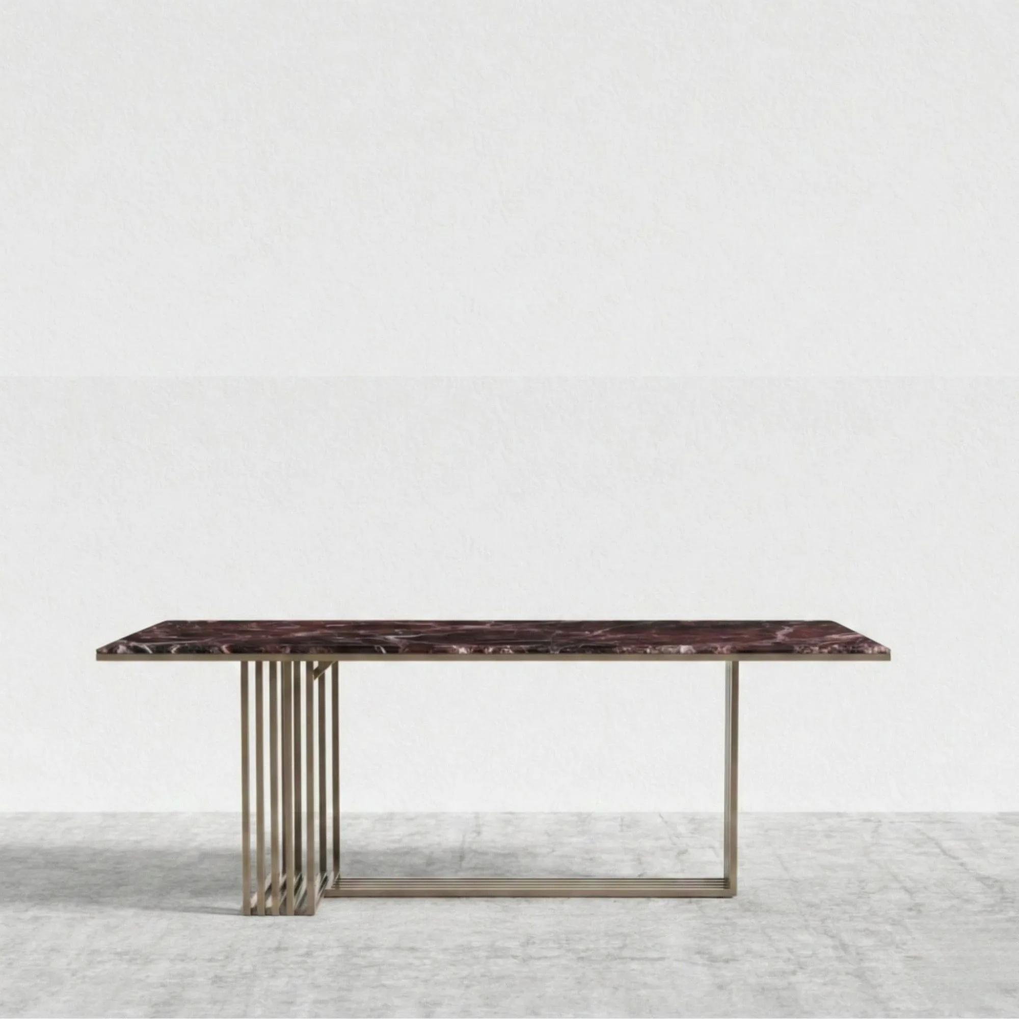 Crimson Marble Dining Table – dining table detail view 7 | Ferozzi