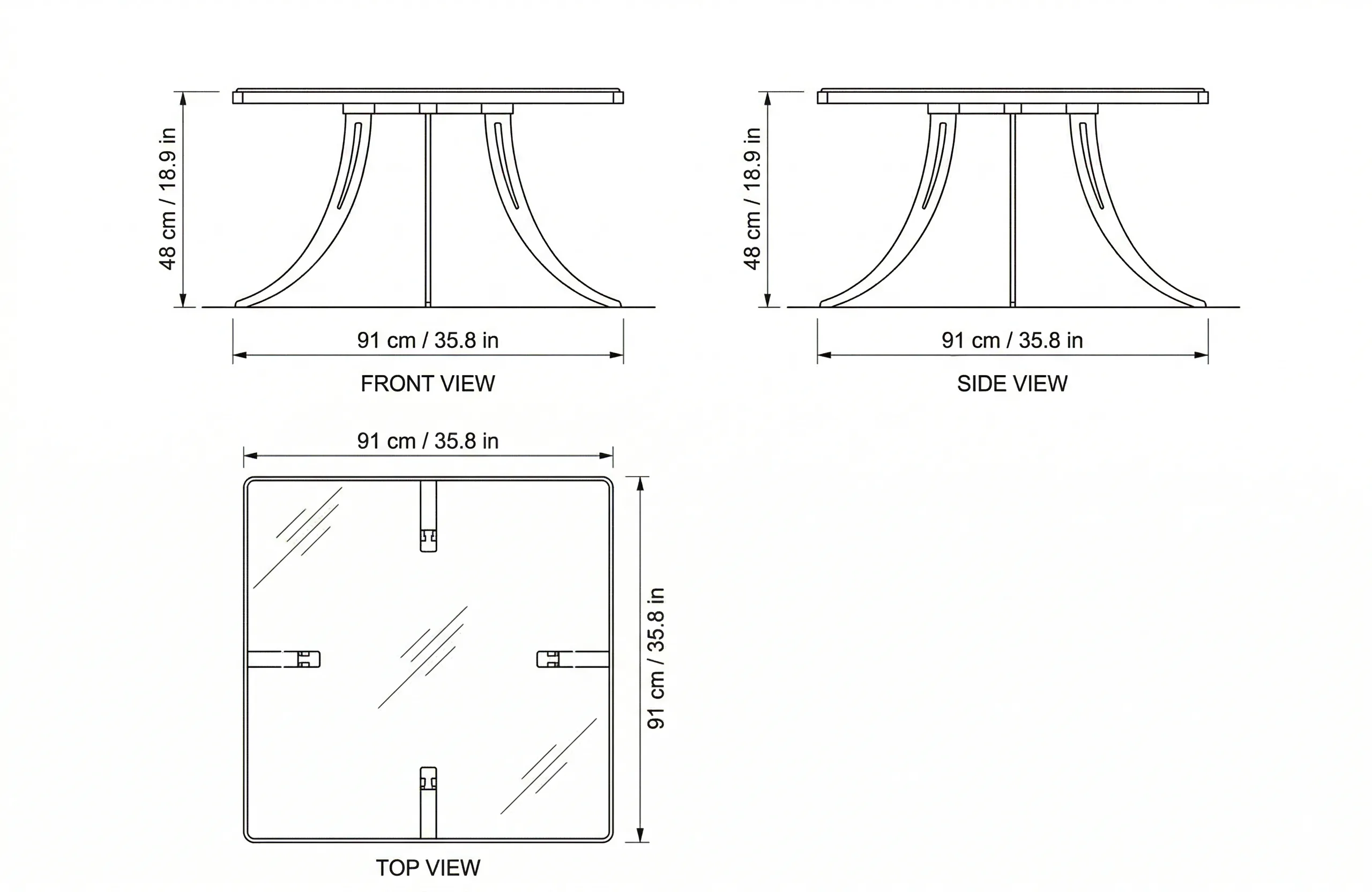 Cumming Coffee Table dimensions