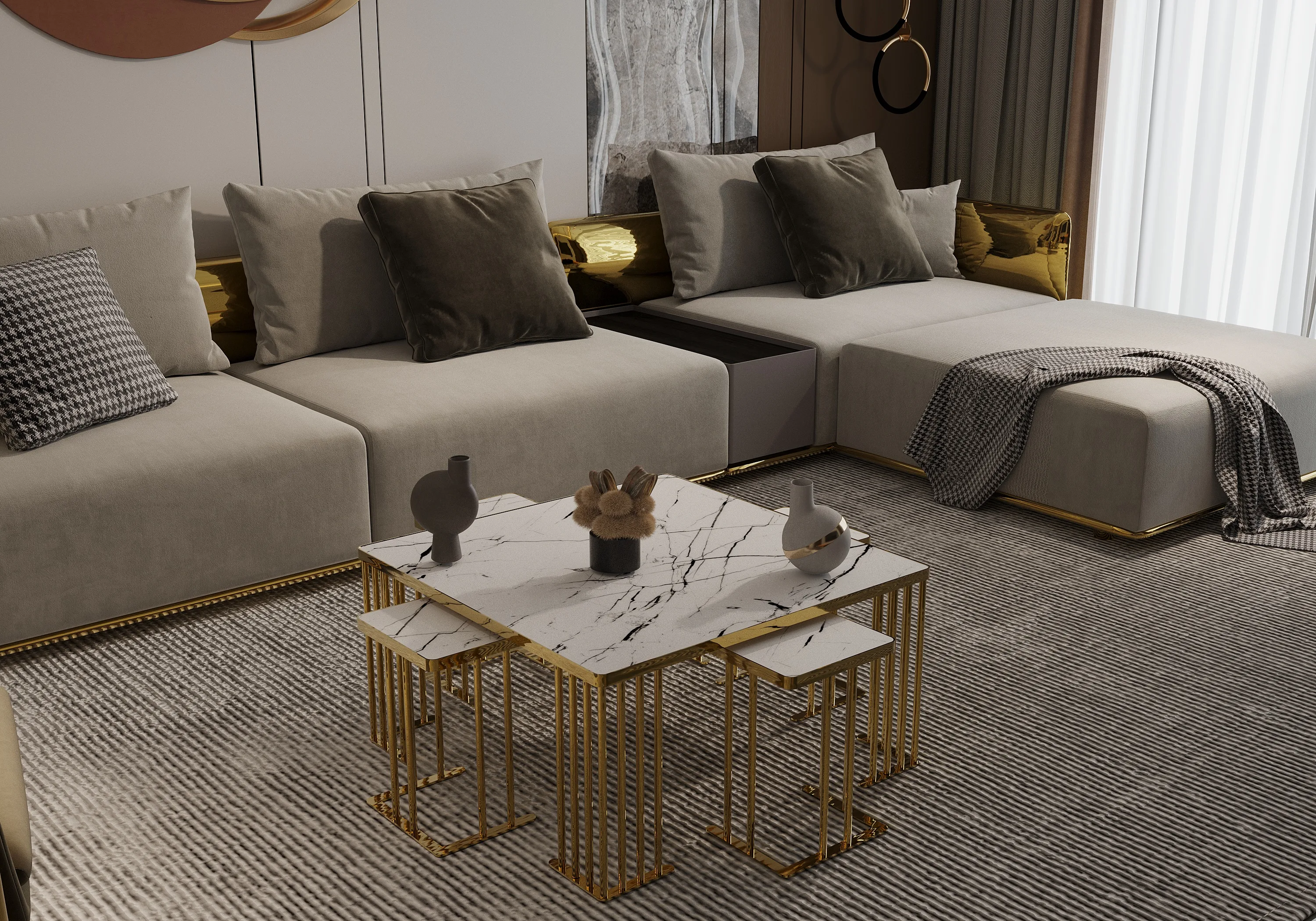 Dunwoody Coffee Table Set – coffee table detail view 2 | Ferozzi