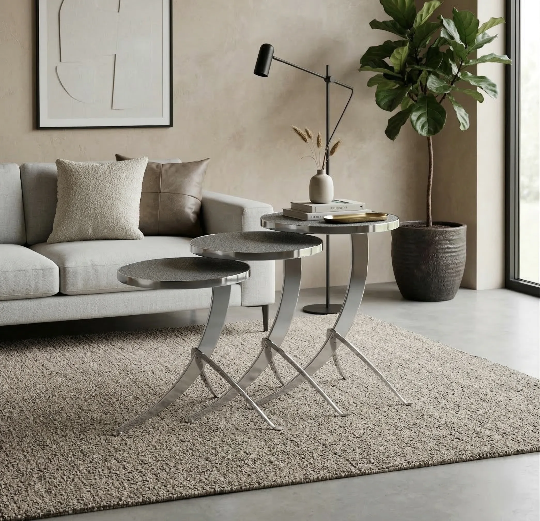 Fairburn Nesting Side Tables – side table detail view 8 | Ferozzi
