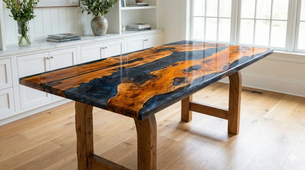 High End Epoxy Table – epoxy table detail view 2 | Ferozzi