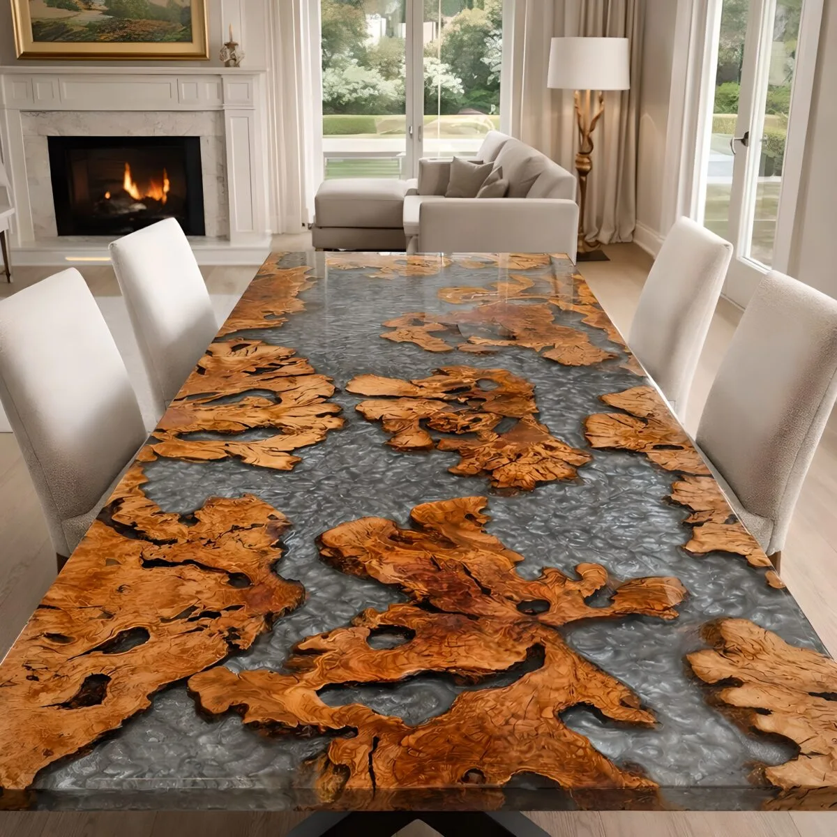 Immortal Olive Epoxy Table – epoxy table detail view 3 | Ferozzi