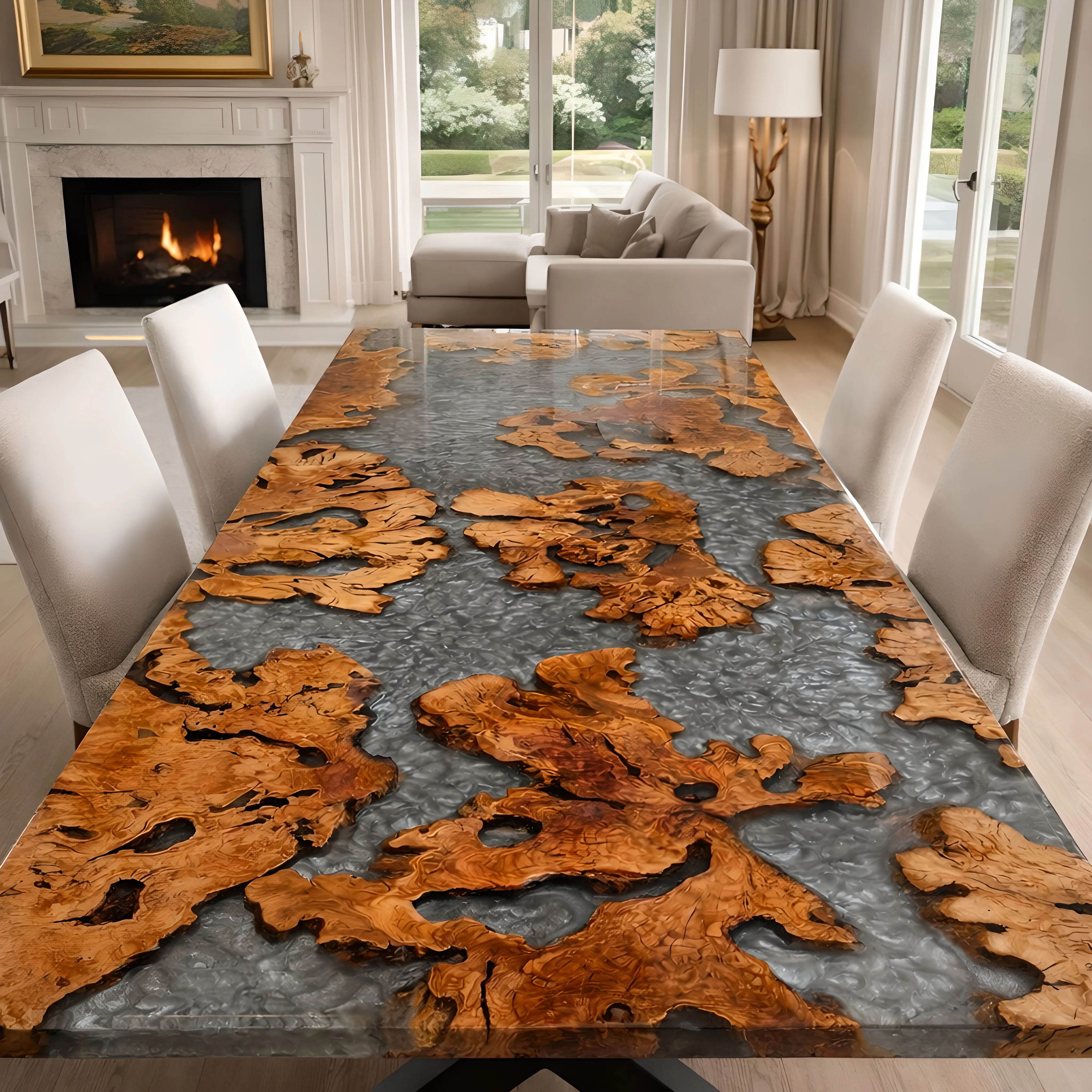 Immortal Olive Epoxy Table – epoxy table detail view 3 | Ferozzi