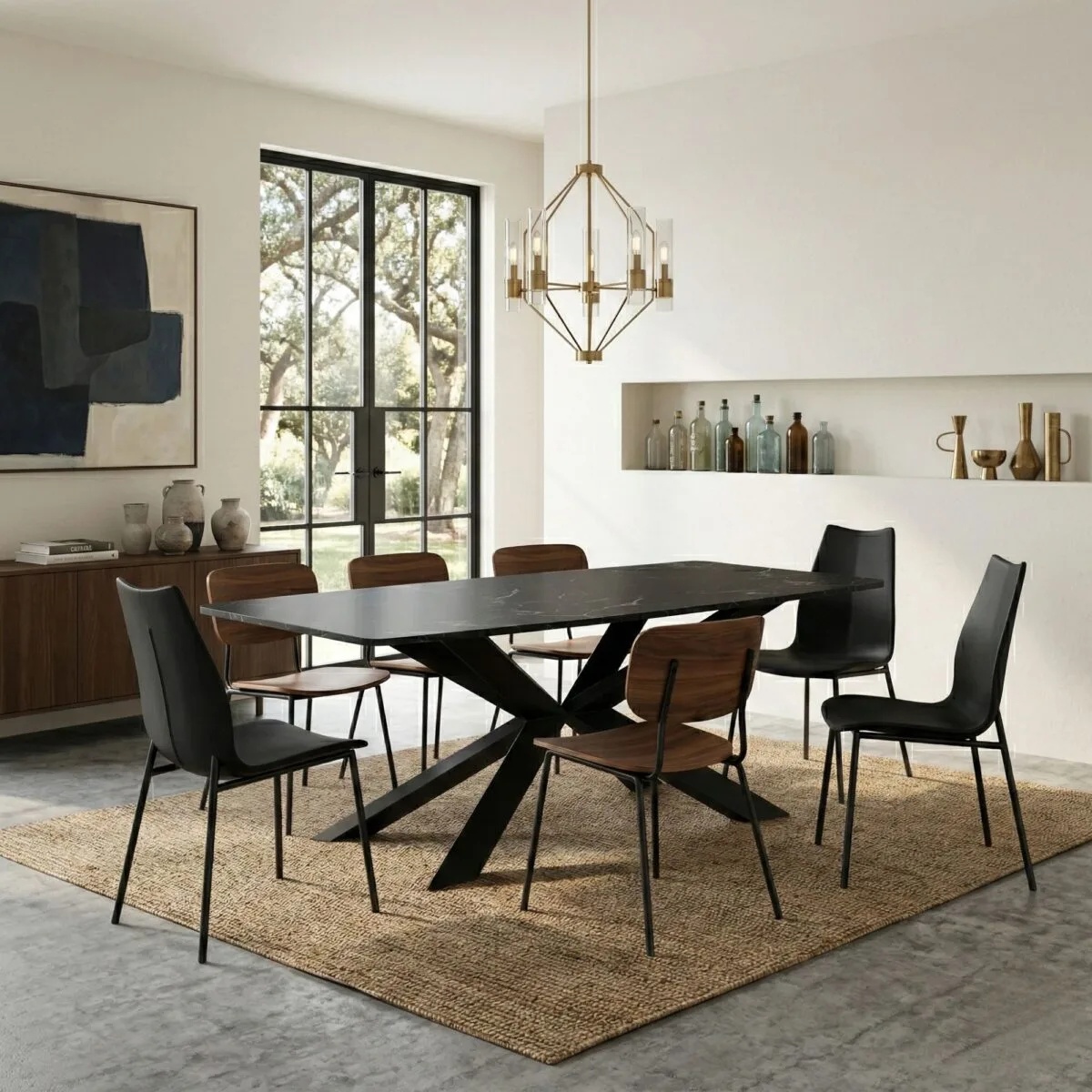 Laurel Marble Dining Table – dining table detail view 2 | Ferozzi