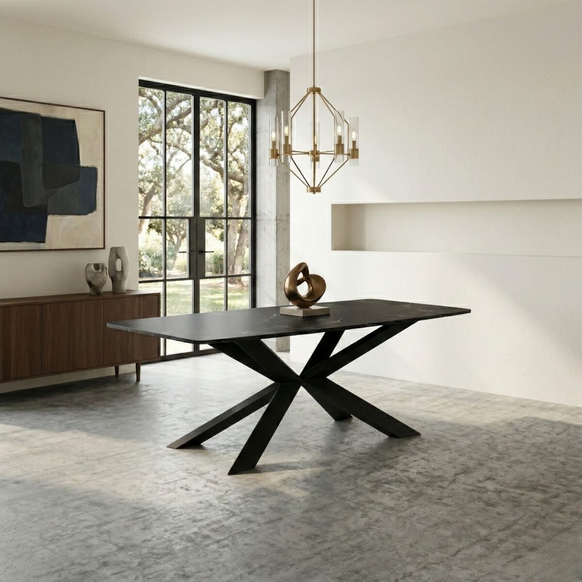 Laurel Marble Dining Table – dining table detail view 3 | Ferozzi