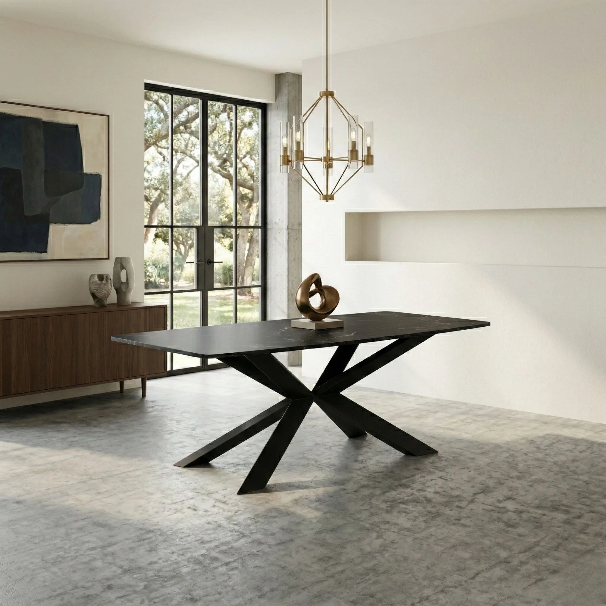 Laurel Marble Dining Table – dining table detail view 3 | Ferozzi