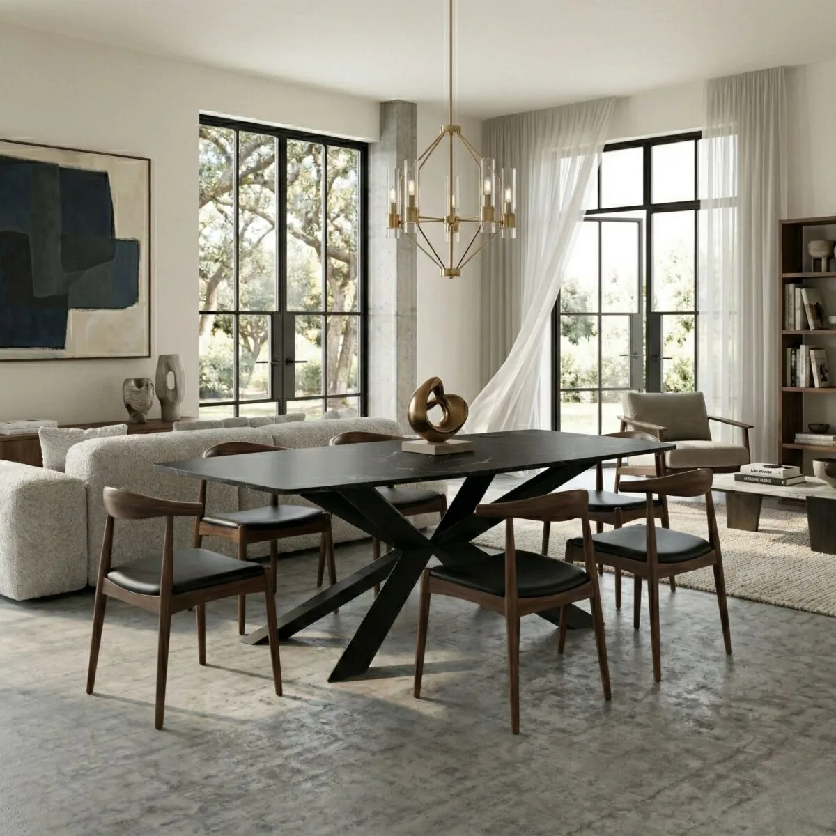 Laurel Marble Dining Table – dining table detail view 4 | Ferozzi