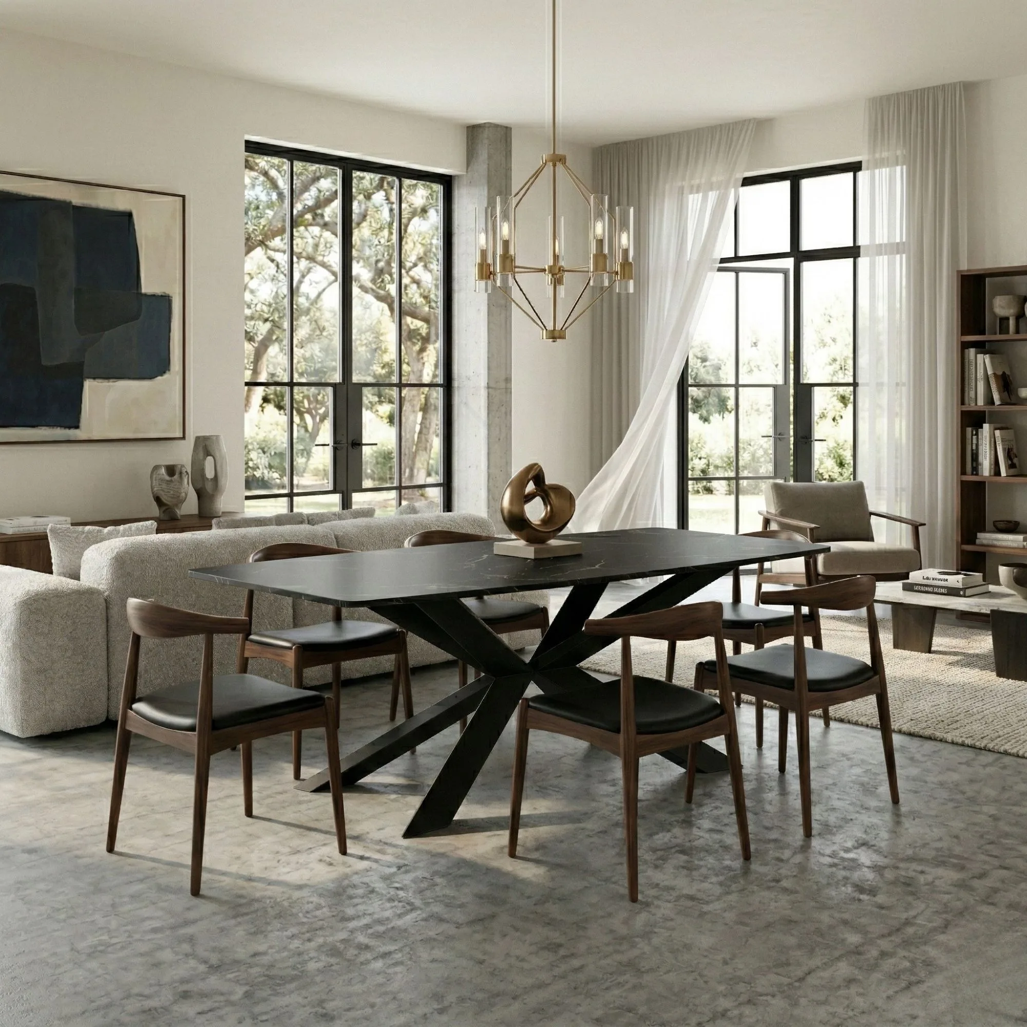 Laurel Marble Dining Table – dining table detail view 4 | Ferozzi