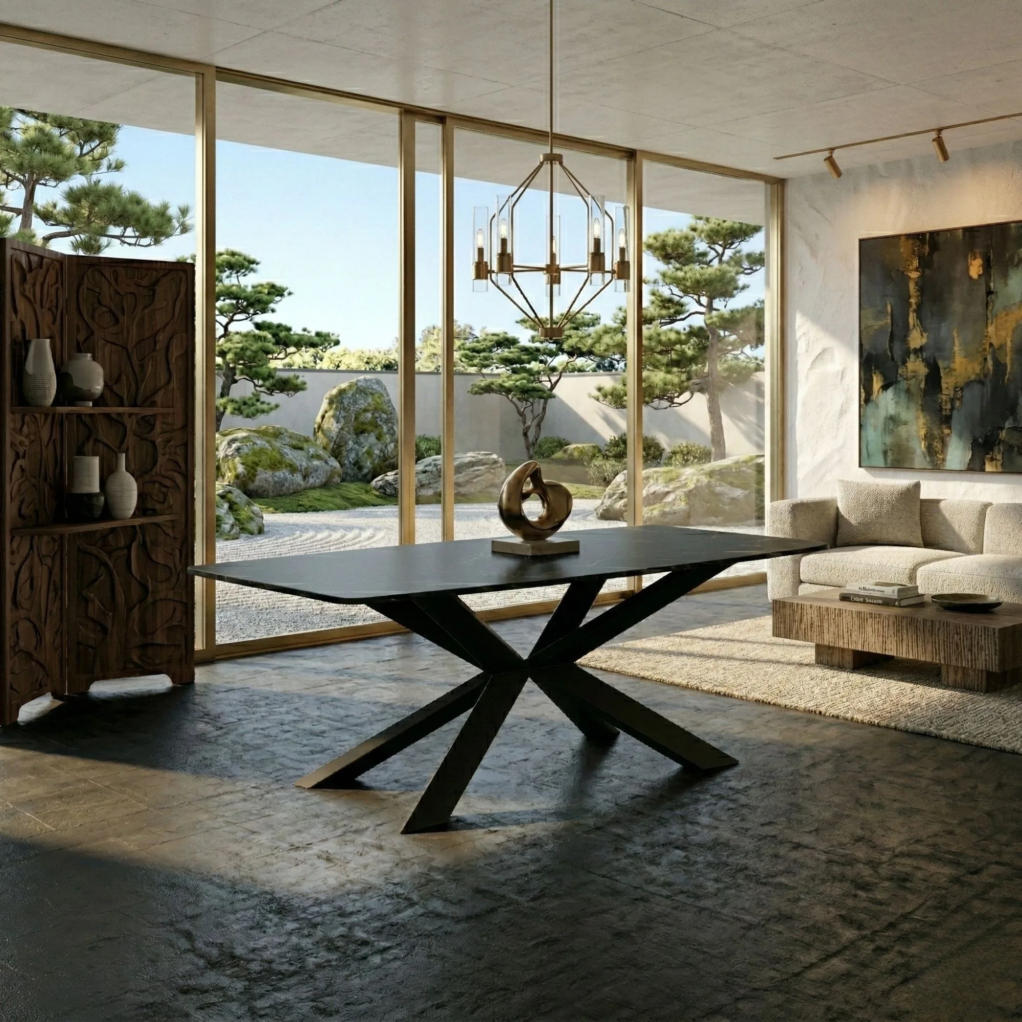 Laurel Marble Dining Table – dining table detail view 5 | Ferozzi