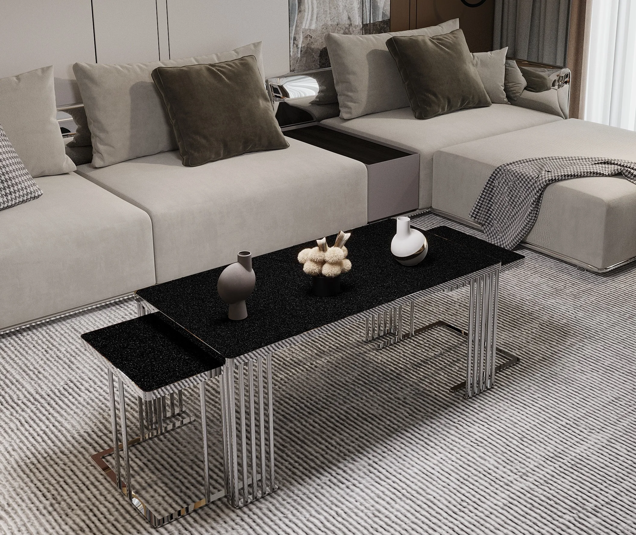 Milton Coffee Table Set – coffee table detail view 2 | Ferozzi