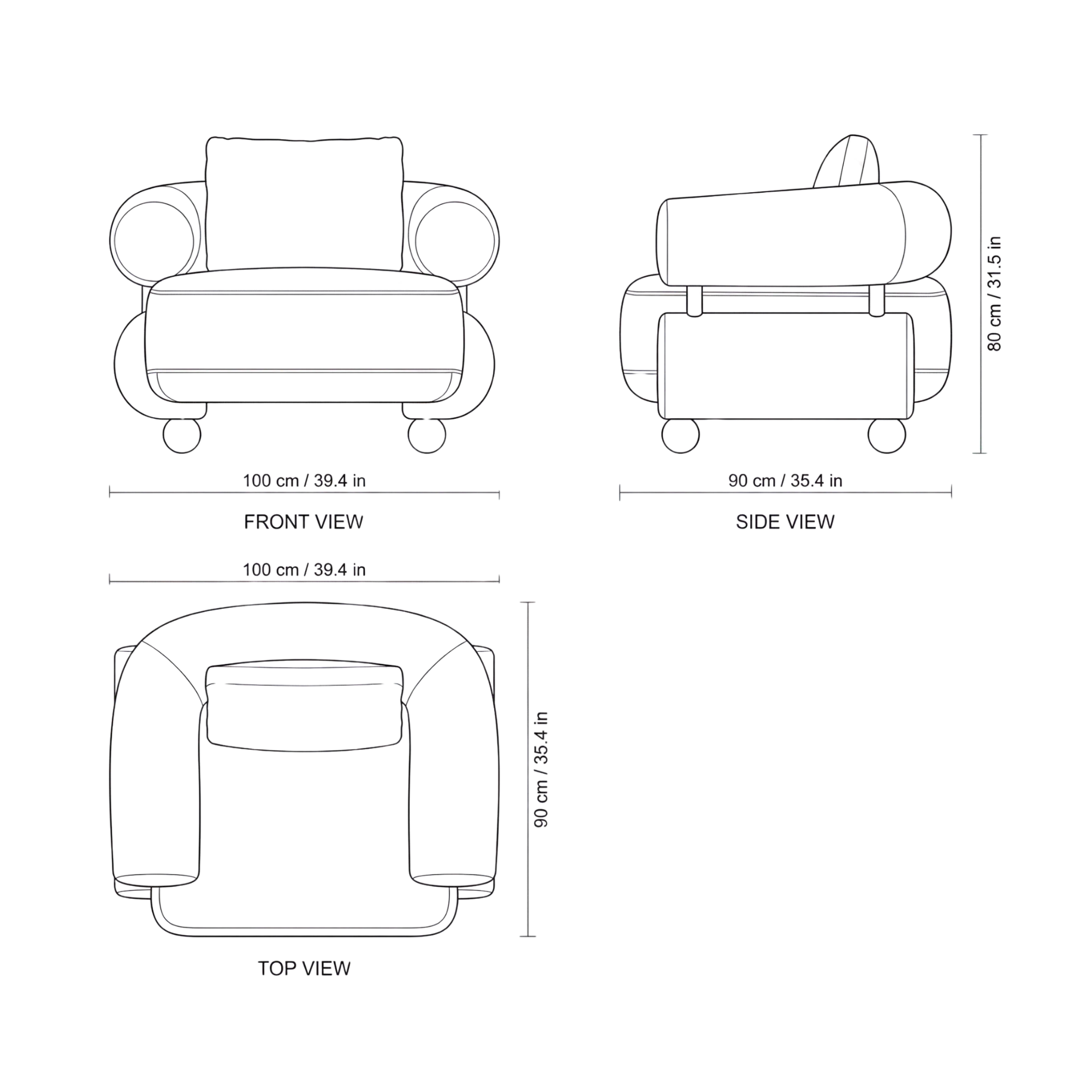 New York Sofa dimensions
