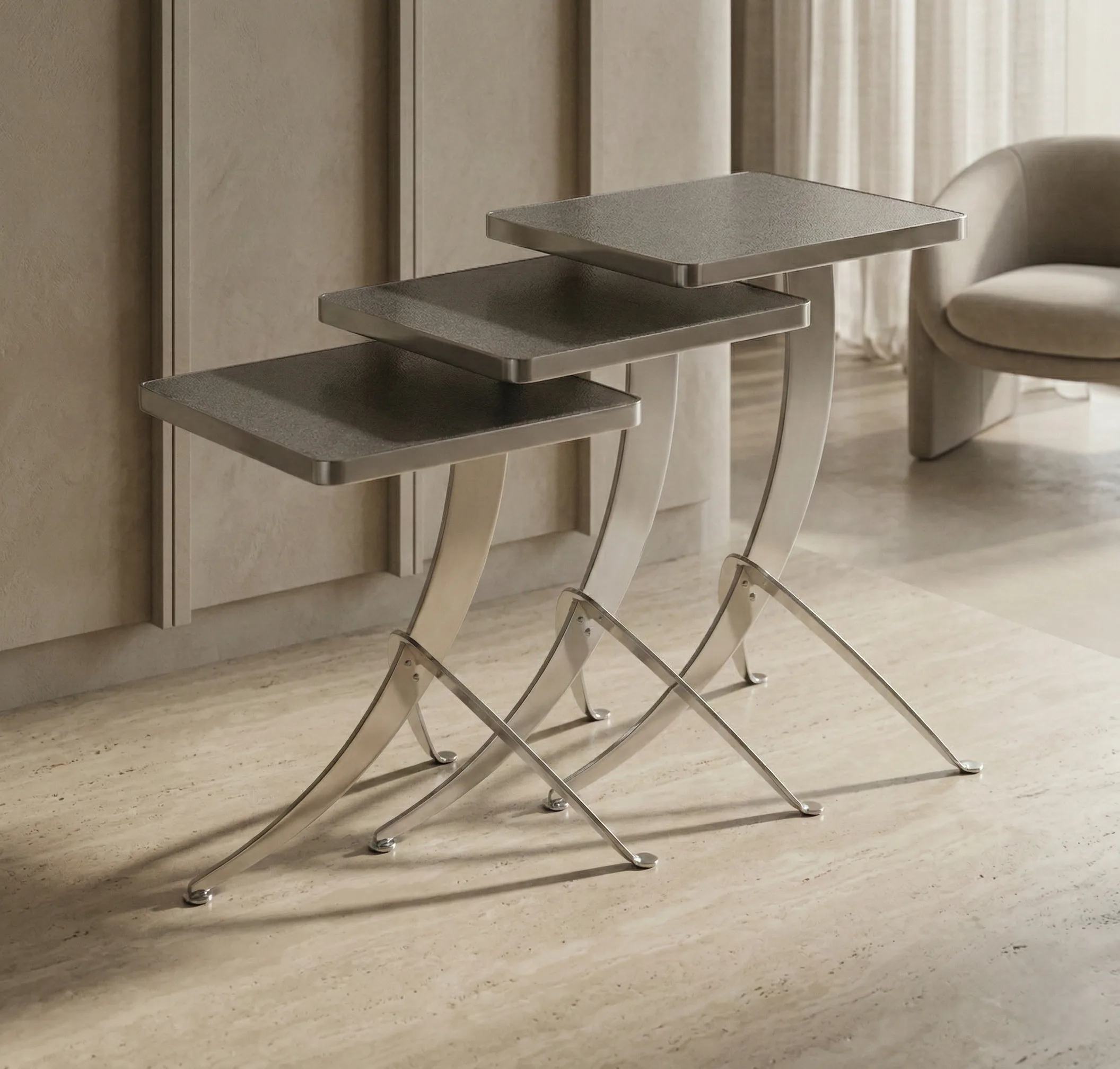 Palmetto Nesting Side Tables – side table detail view 4 | Ferozzi