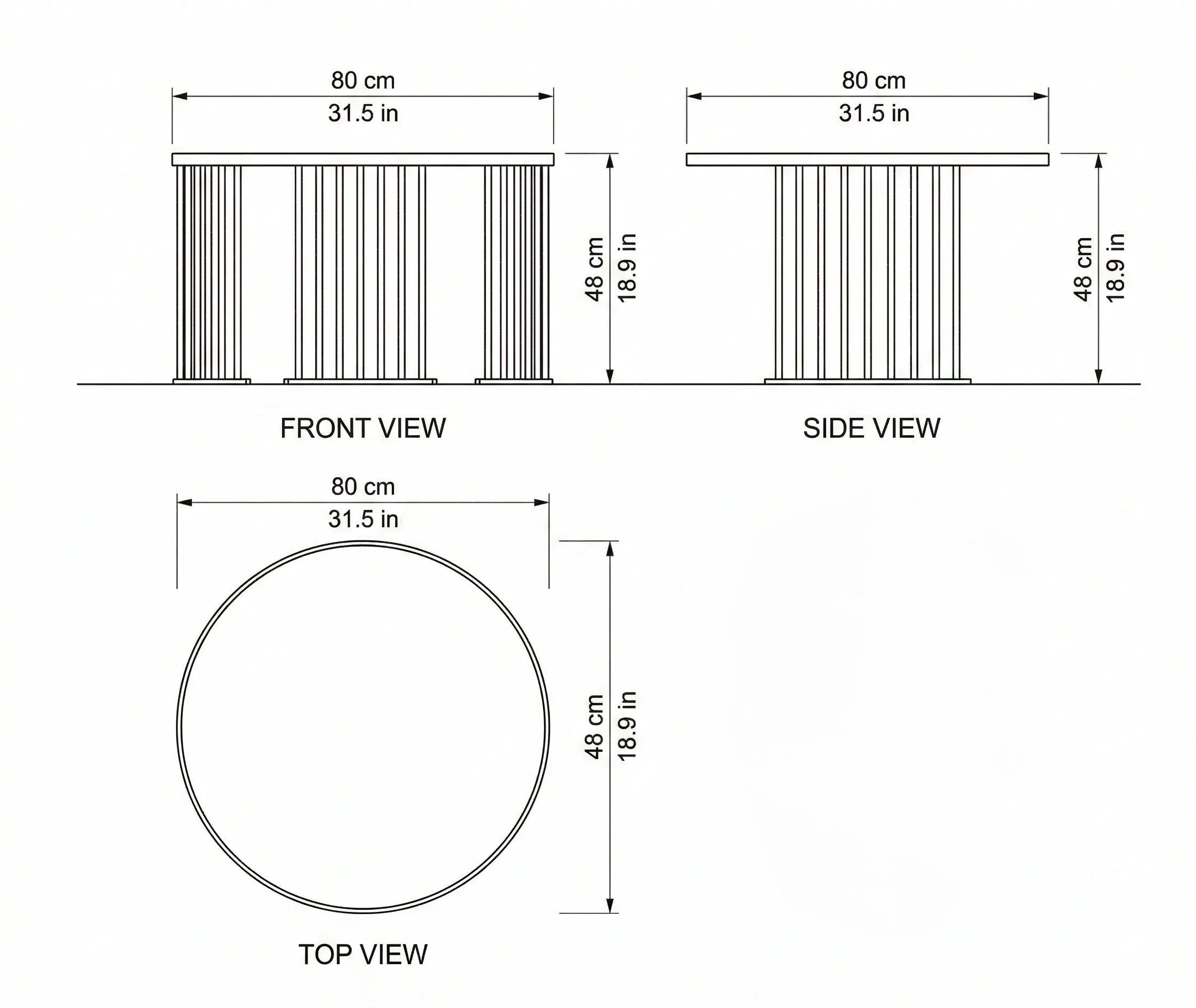 Peachtree Corners Coffee Table dimensions