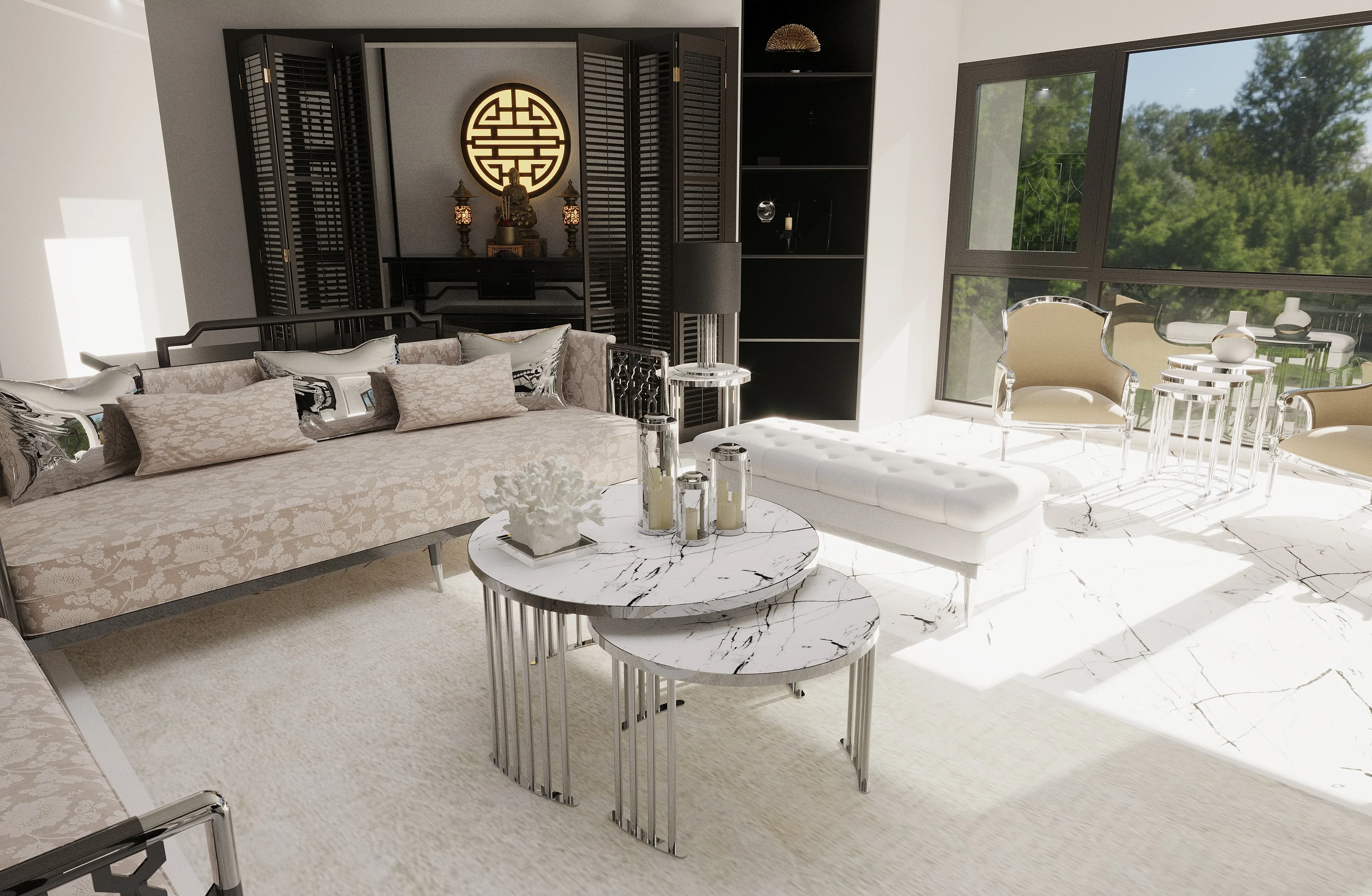 Roswell Coffee Table Set – coffee table detail view 2 | Ferozzi
