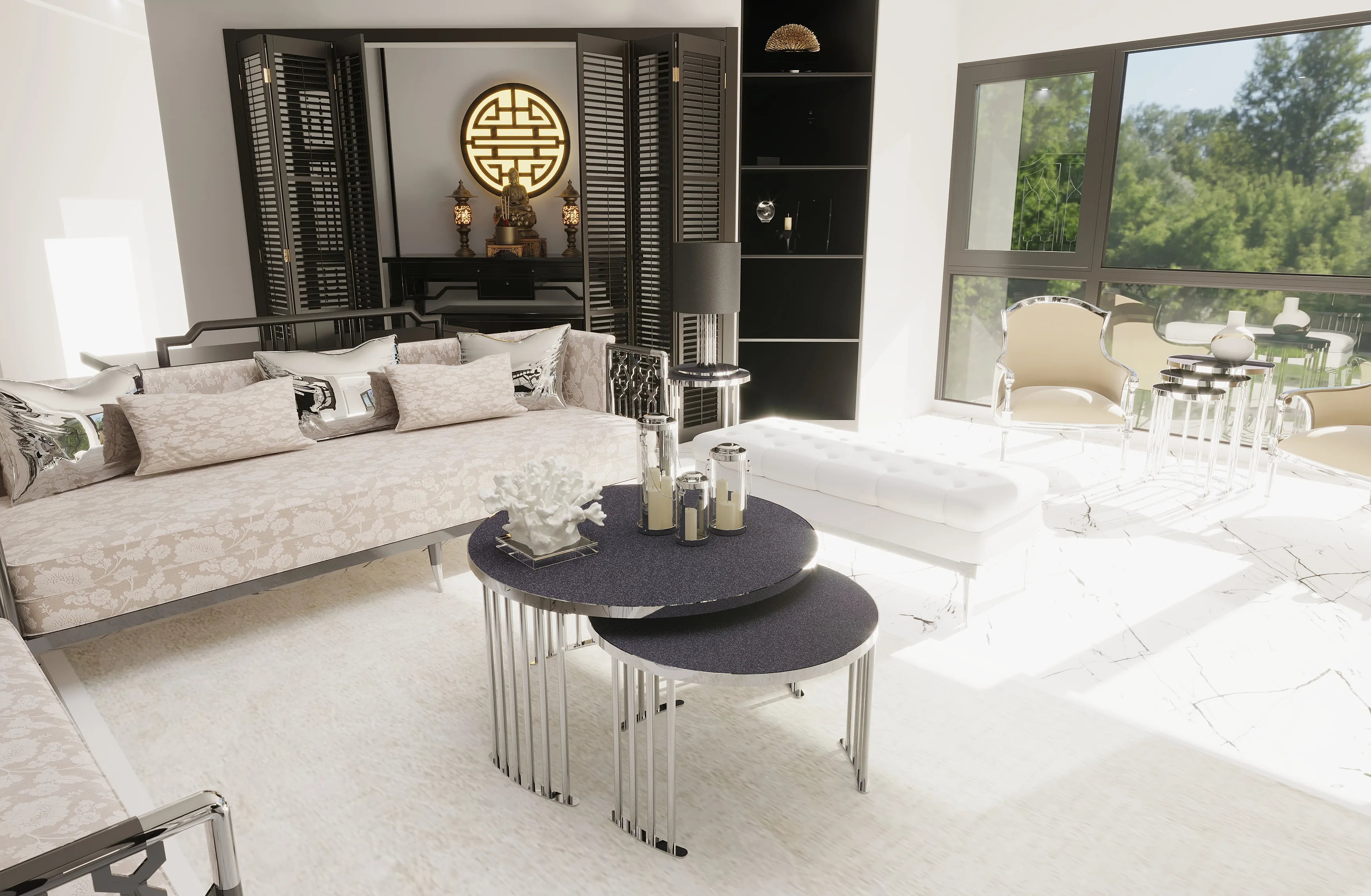 Roswell Coffee Table Set – coffee table detail view 27 | Ferozzi
