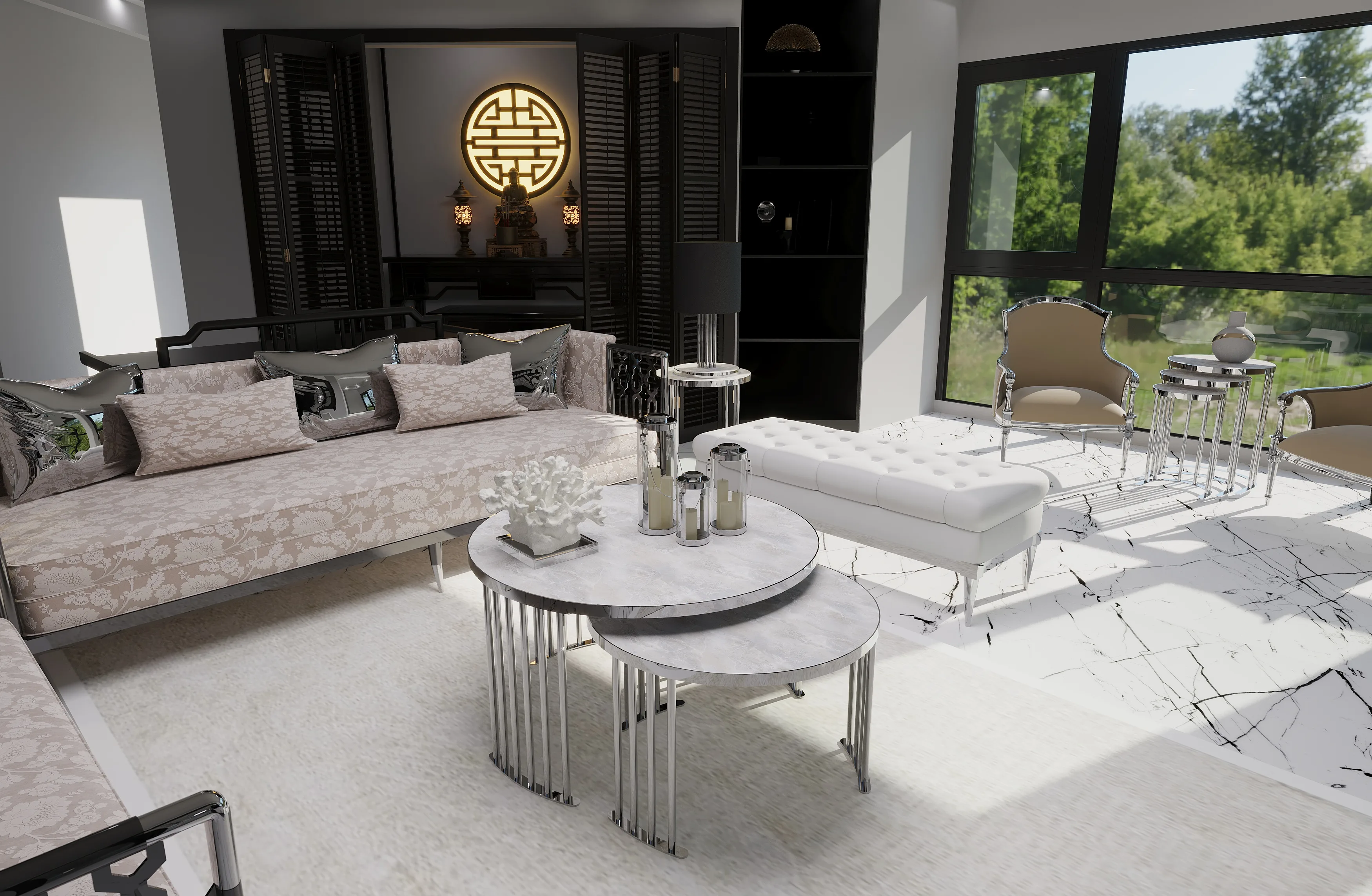 Roswell Coffee Table Set – coffee table detail view 18 | Ferozzi