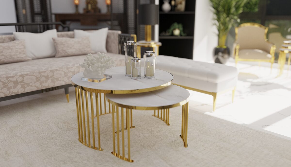 Roswell Coffee Table Set – coffee table detail view 5 | Ferozzi
