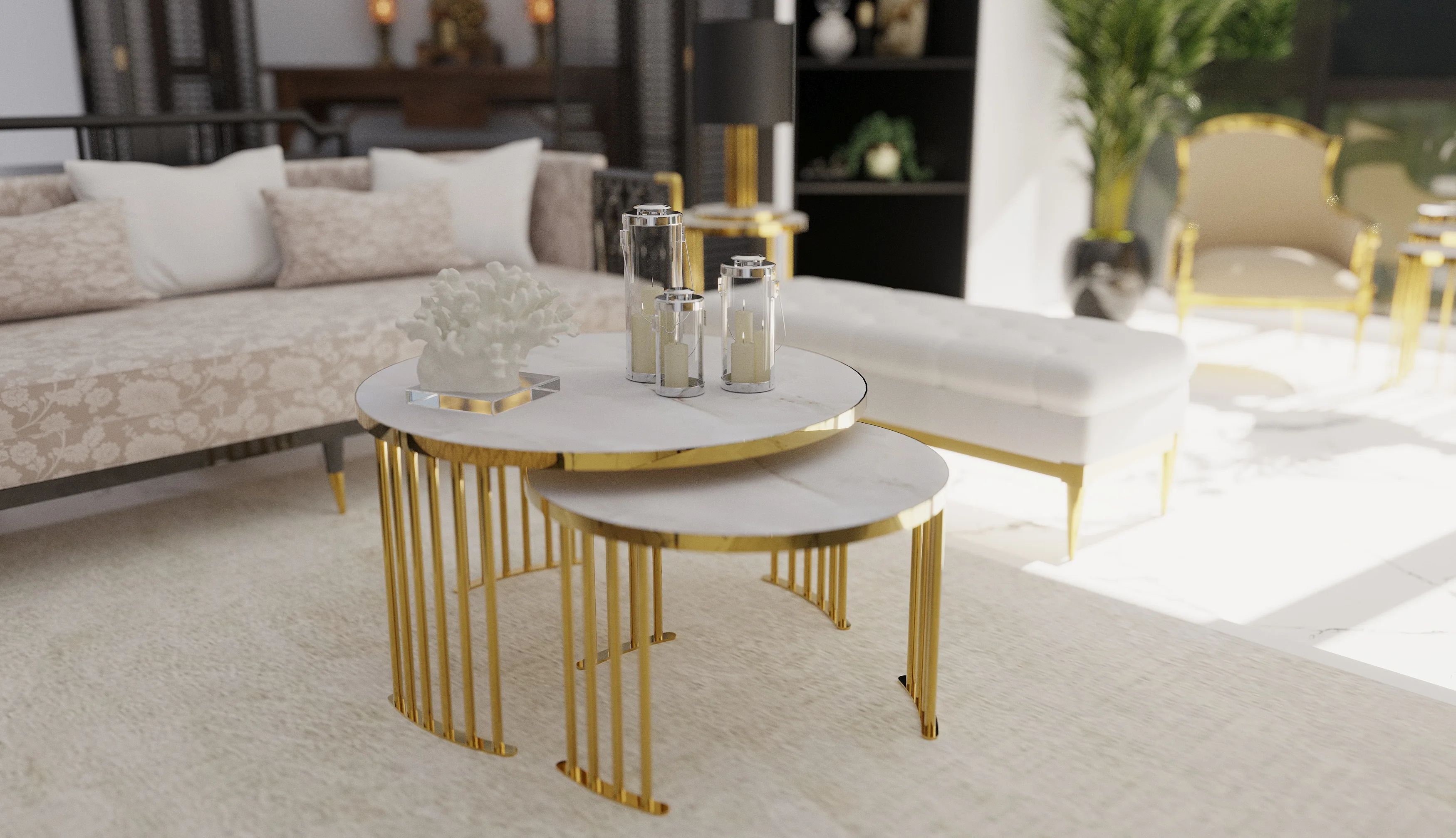 Roswell Coffee Table Set – coffee table detail view 5 | Ferozzi
