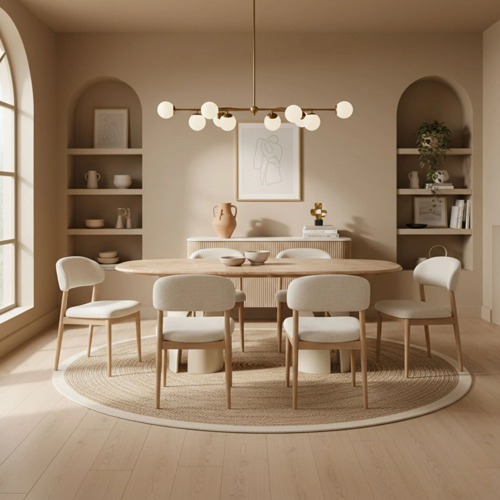 Travertine Marble Dining Table – dining table detail view 2 | Ferozzi