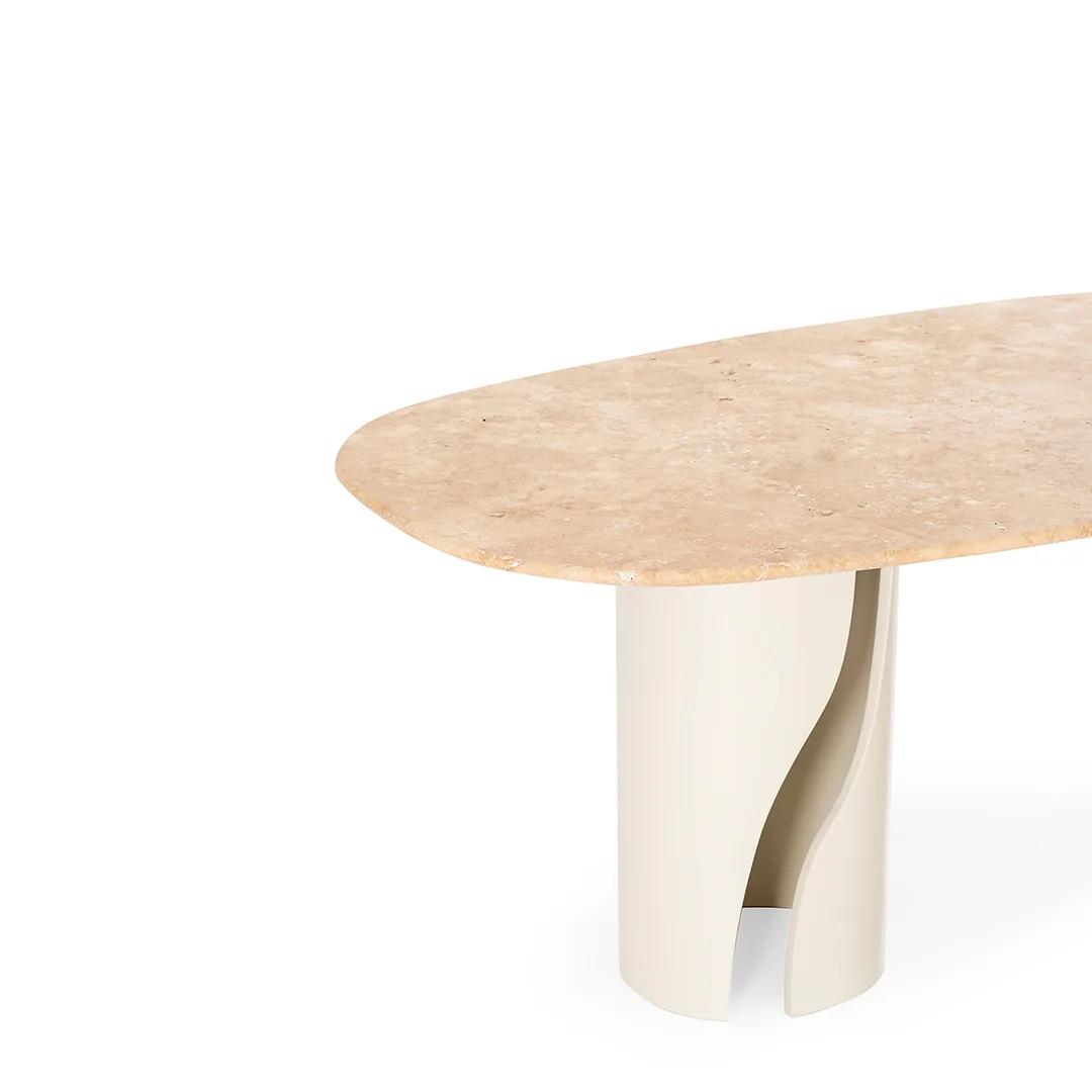 Travertine Marble Dining Table – dining table detail view 11 | Ferozzi