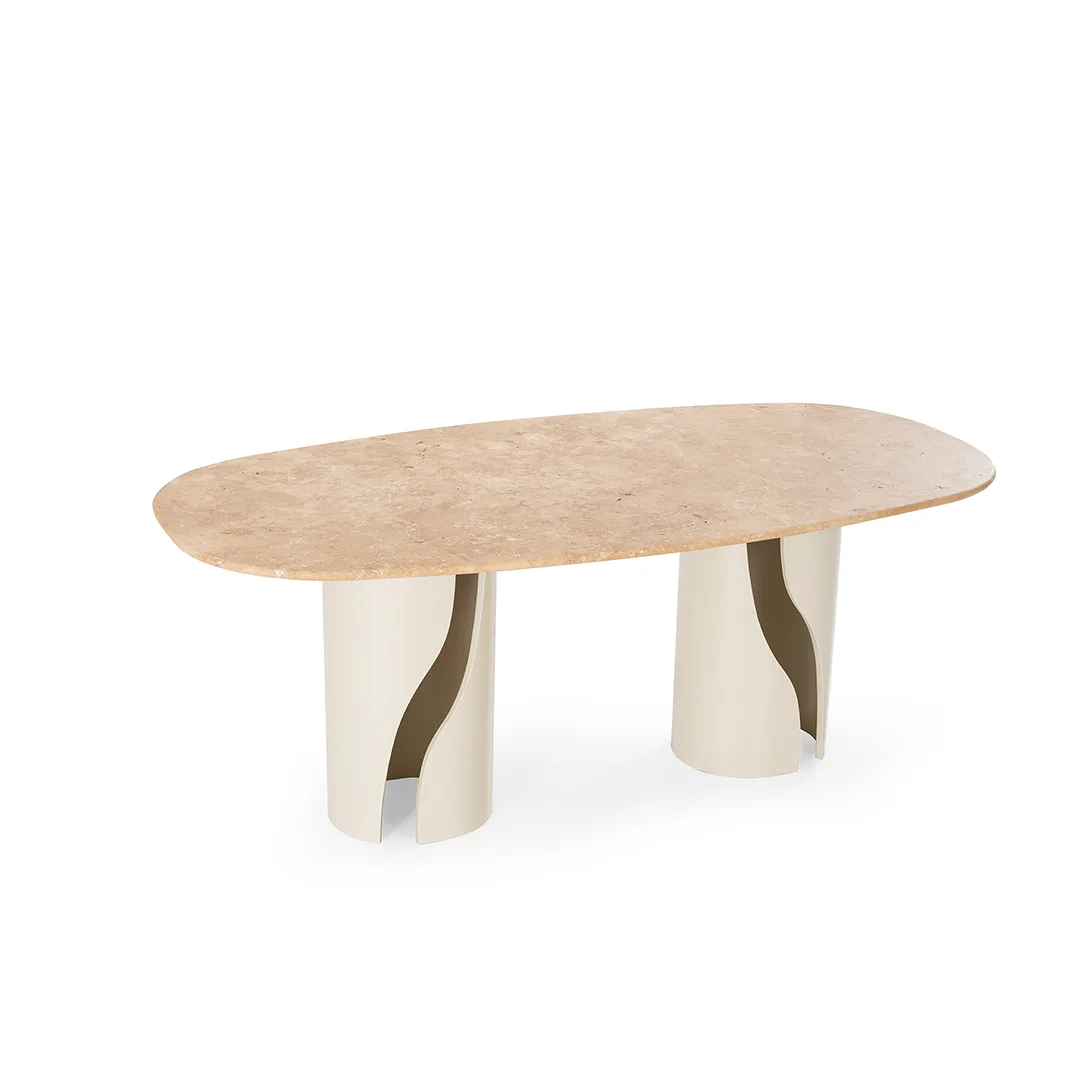 Travertine Marble Dining Table – dining table detail view 12 | Ferozzi