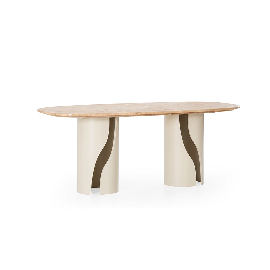 Travertine Marble Dining Table – dining table detail view 13 | Ferozzi