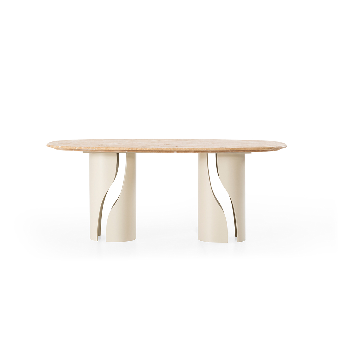 Travertine Marble Dining Table – dining table detail view 9 | Ferozzi