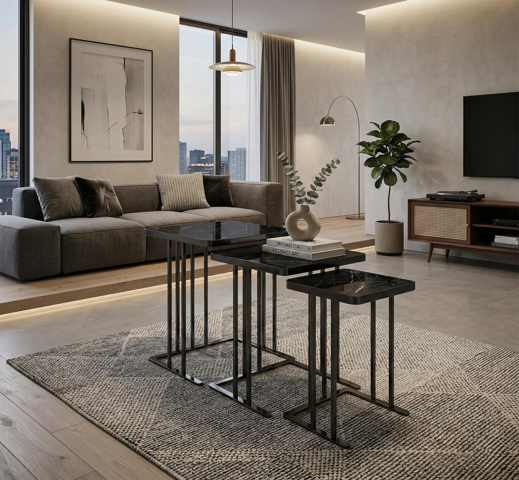 Tyrone Nesting Side Tables – side table detail view 2 | Ferozzi