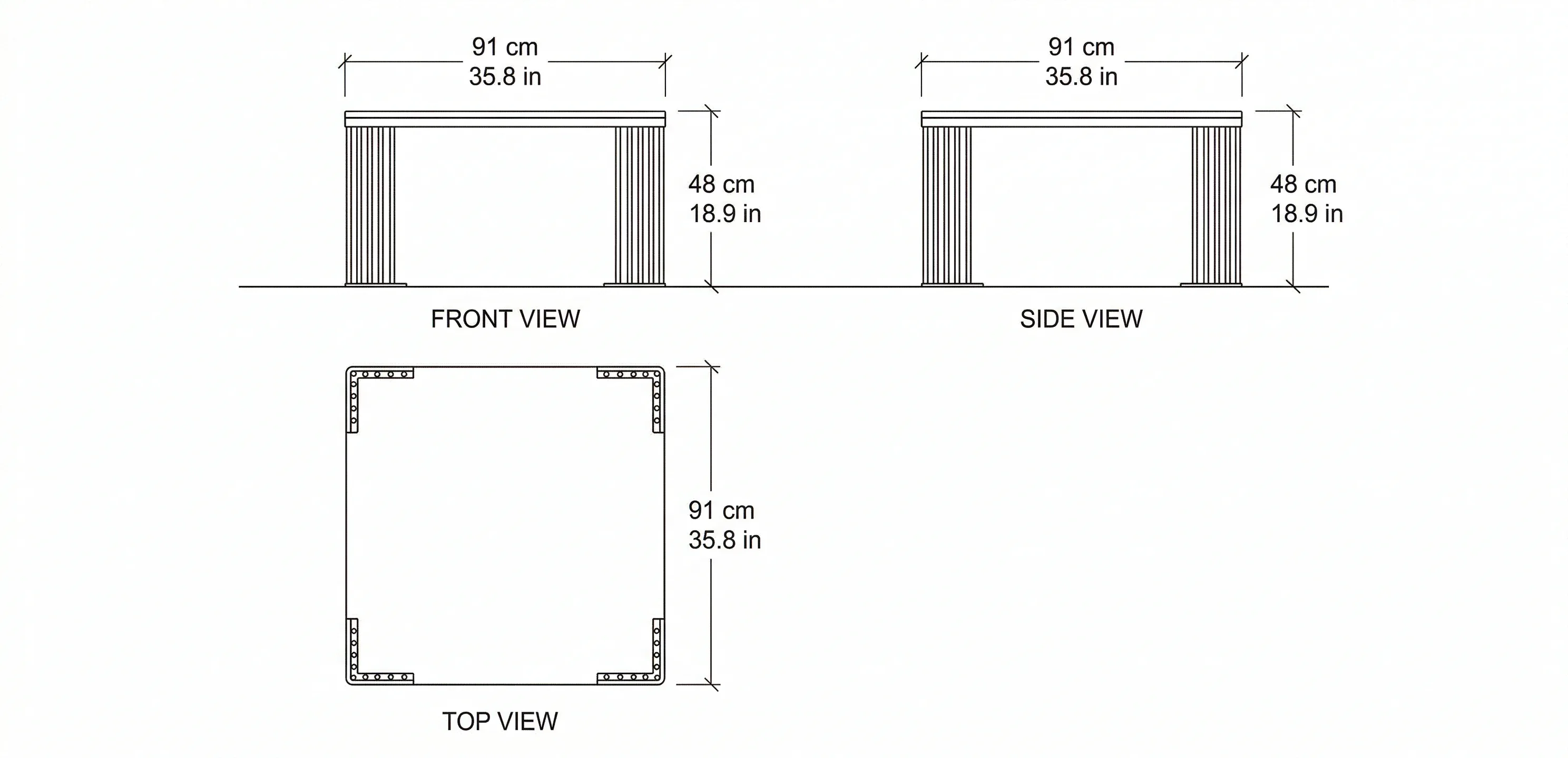 Woodstock Coffee Table dimensions